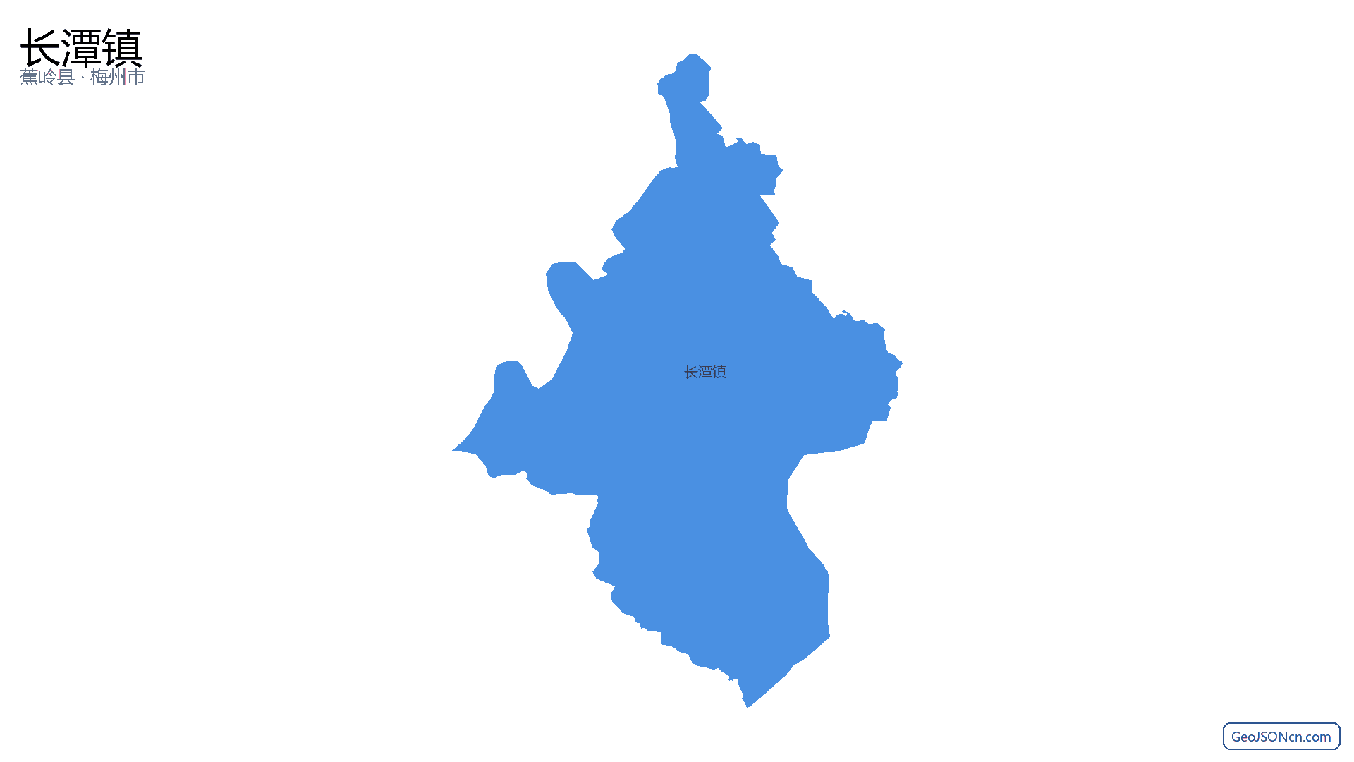 长潭镇行政区划边界地图(蕉岭县·梅州市),提供GeoJSON、SHP矢量边界数据下载及高清地图大图(PNG/JPG) - GeoJSONcn.com