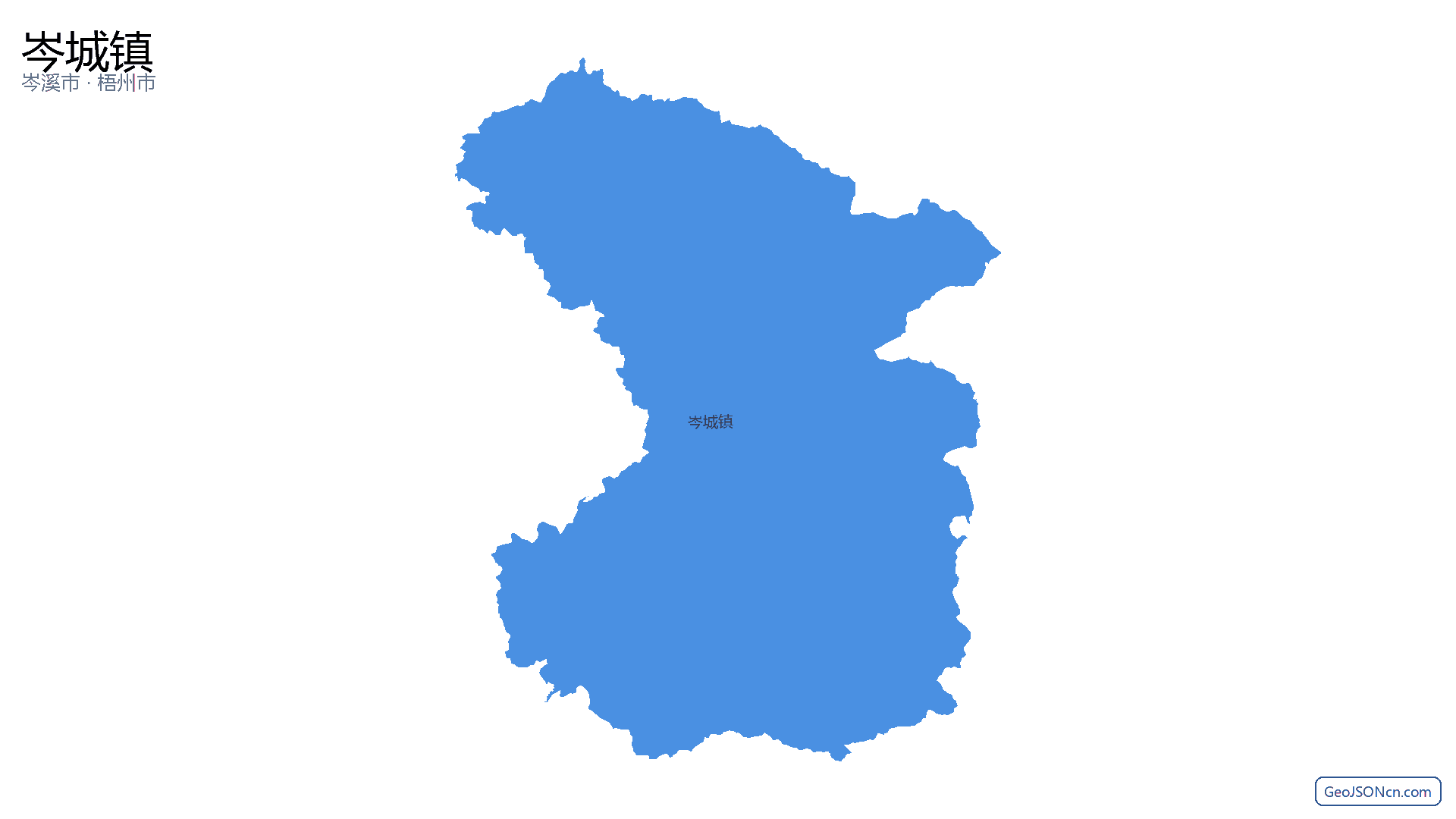 岑城镇行政区划边界地图（岑溪市·梧州市）,提供GeoJSON、SHP矢量边界数据下载及高清地图大图(PNG/JPG) - GeoJSONcn.com