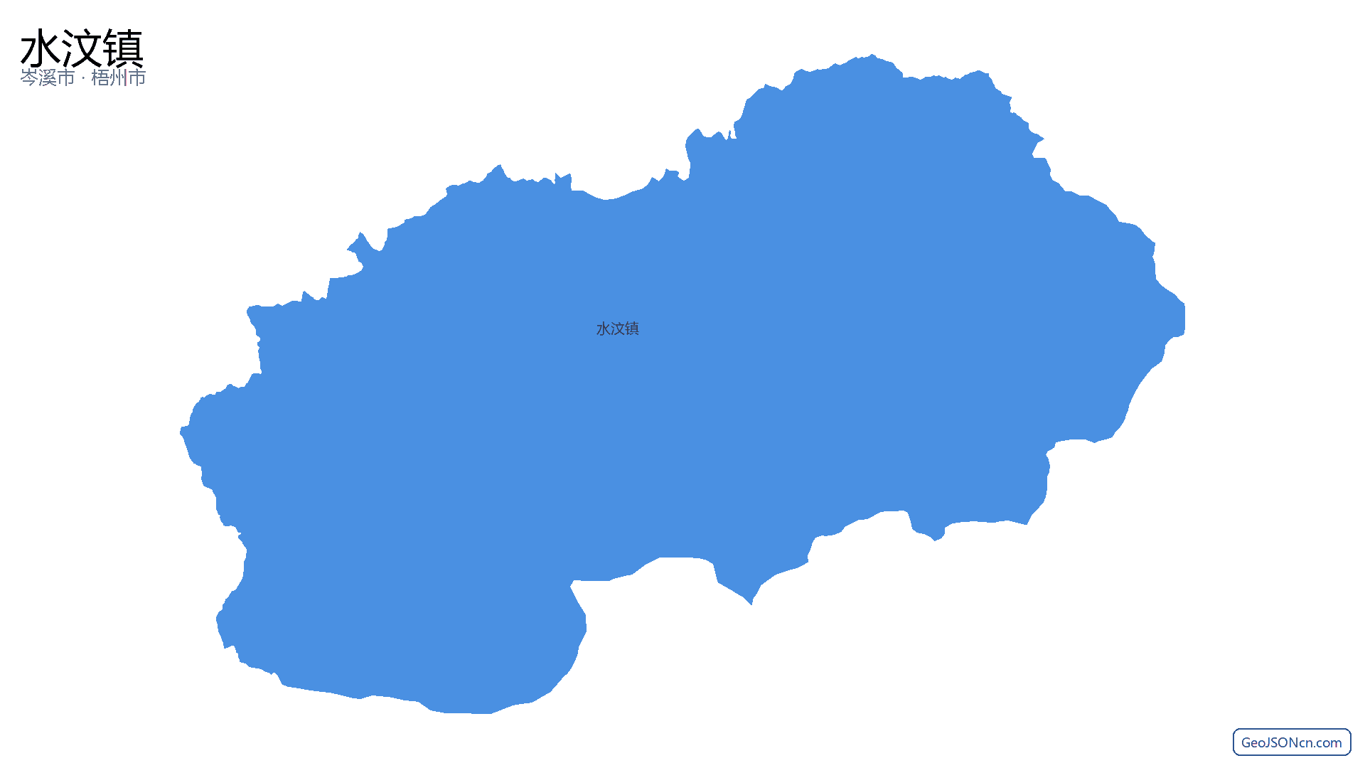 水汶镇行政区划边界地图（岑溪市·梧州市）,提供GeoJSON、SHP矢量边界数据下载及高清地图大图(PNG/JPG) - GeoJSONcn.com