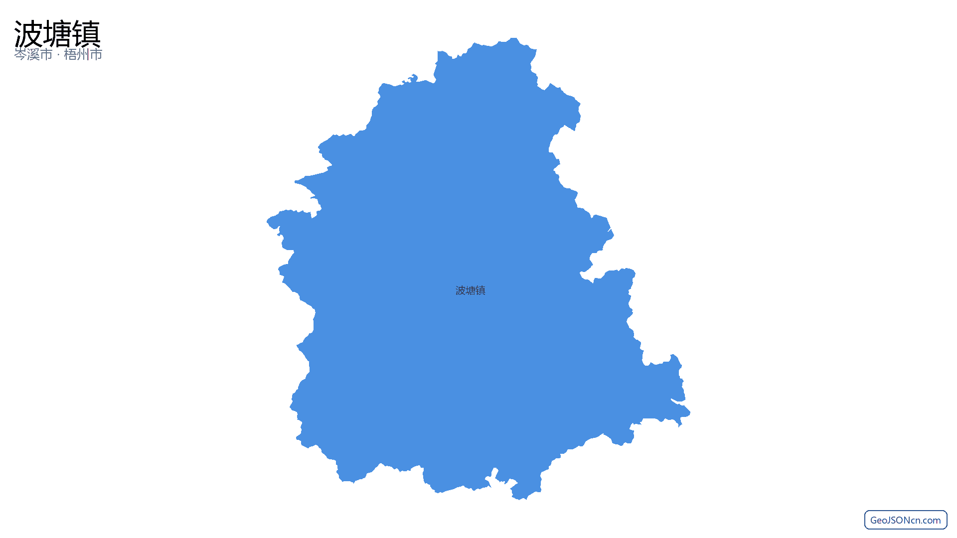 波塘镇行政区划边界地图（岑溪市·梧州市）,提供GeoJSON、SHP矢量边界数据下载及高清地图大图(PNG/JPG) - GeoJSONcn.com