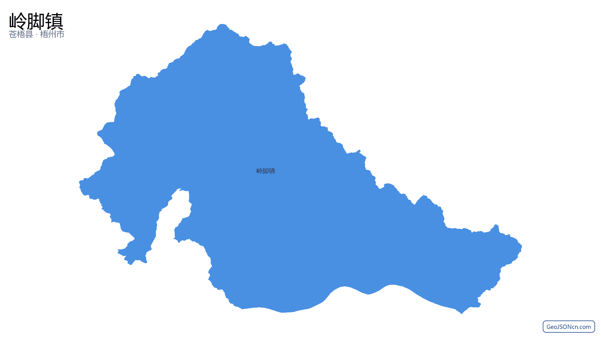 岭脚镇行政区划边界地图(苍梧县·梧州市),提供GeoJSON、SHP矢量边界数据下载及高清地图大图(PNG/JPG) - GeoJSONcn.com