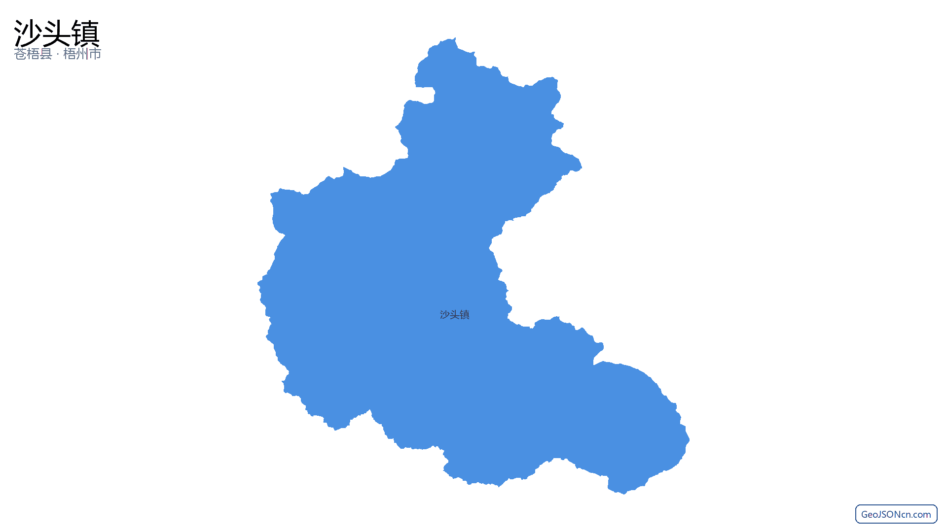 沙头镇行政区划边界地图(苍梧县·梧州市),提供GeoJSON、SHP矢量边界数据下载及高清地图大图(PNG/JPG) - GeoJSONcn.com