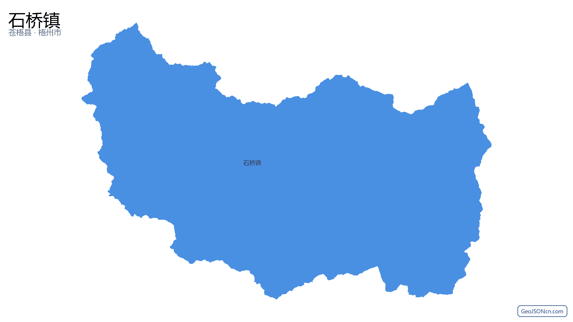 石桥镇行政区划边界地图(苍梧县·梧州市),提供GeoJSON、SHP矢量边界数据下载及高清地图大图(PNG/JPG) - GeoJSONcn.com