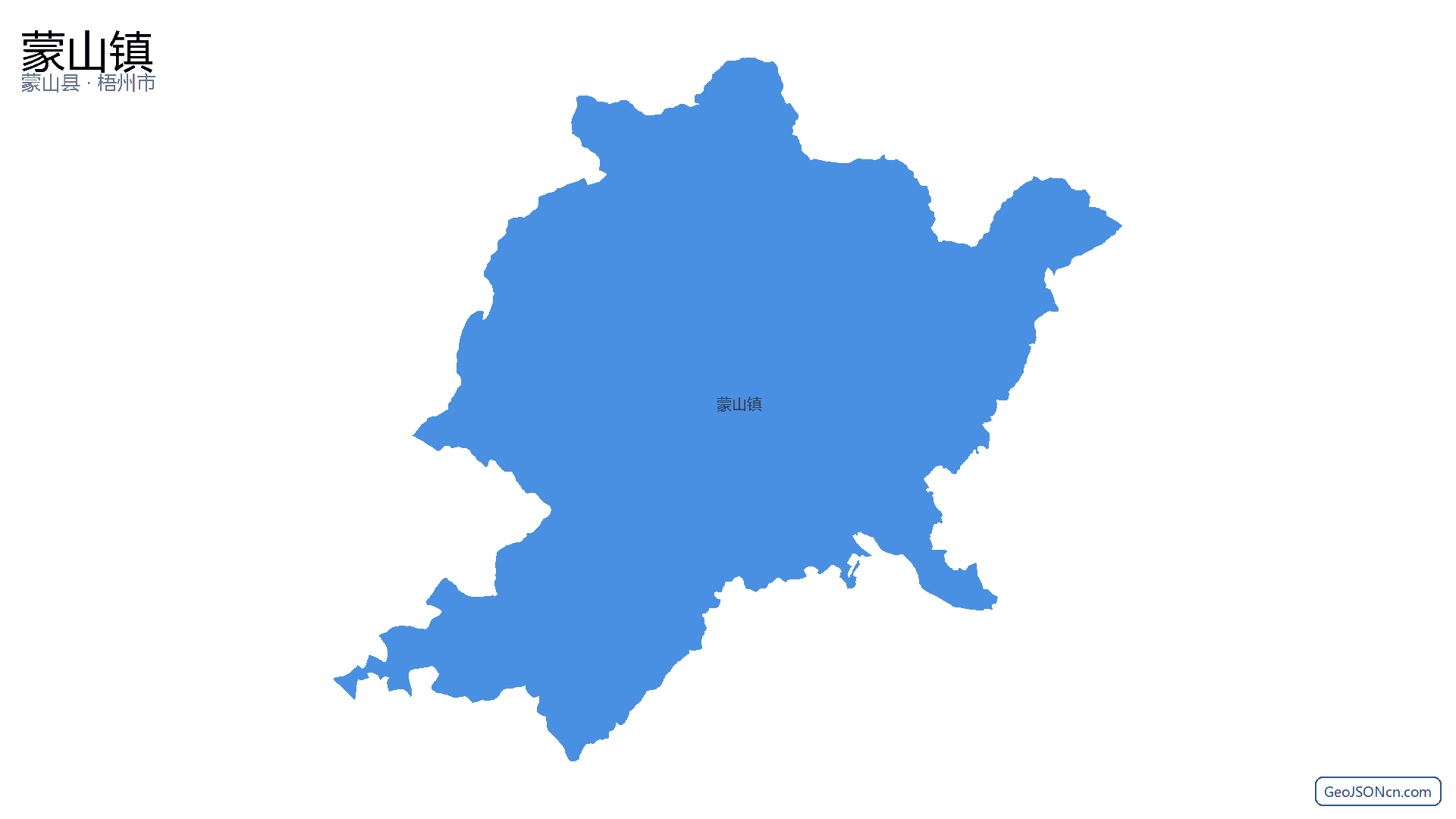 蒙山镇行政区划边界地图(蒙山县·梧州市),提供GeoJSON、SHP矢量边界数据下载及高清地图大图(PNG/JPG) - GeoJSONcn.com