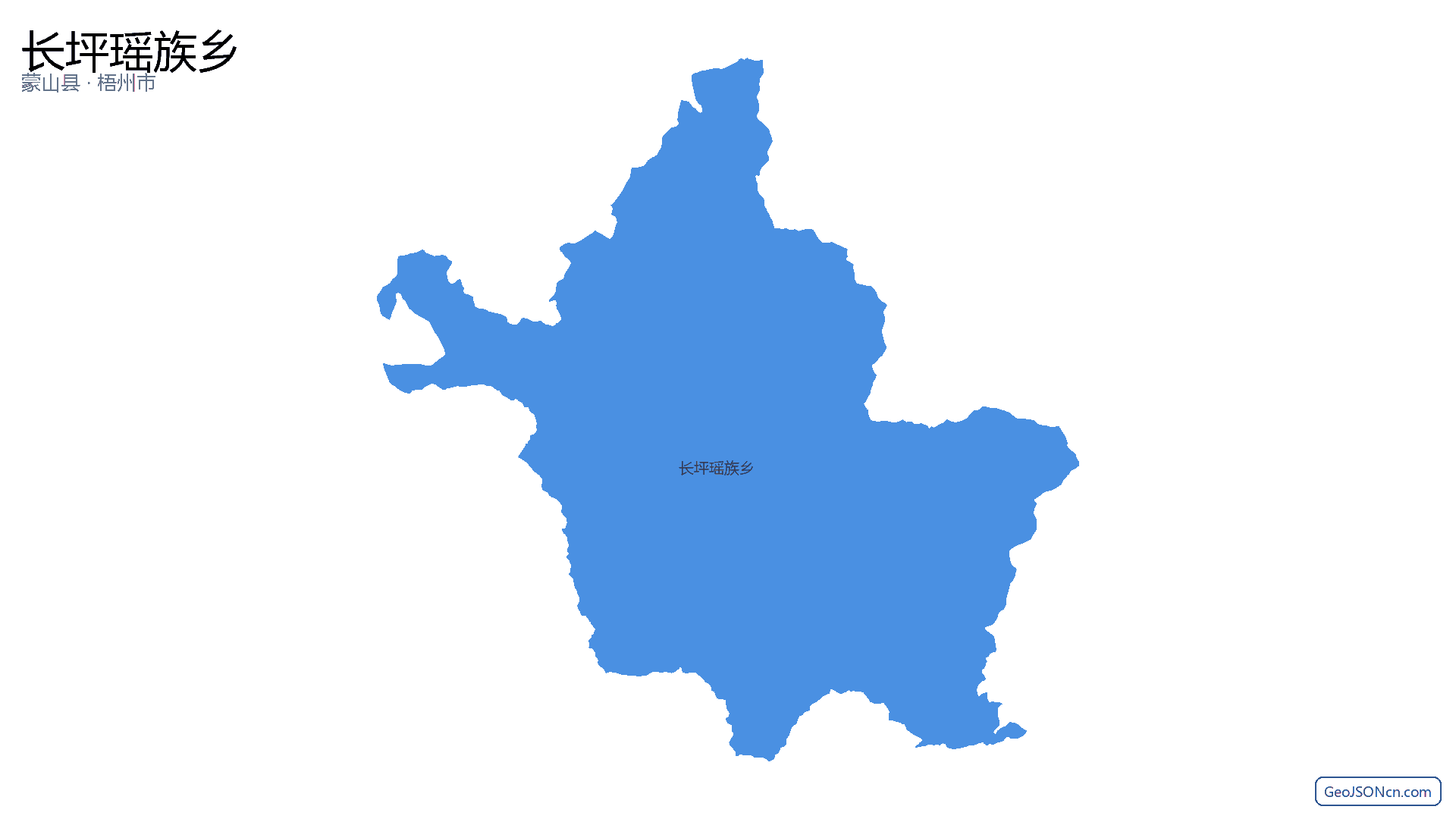 长坪瑶族乡行政区划边界地图（蒙山县·梧州市）,提供GeoJSON、SHP矢量边界数据下载及高清地图大图(PNG/JPG) - GeoJSONcn.com