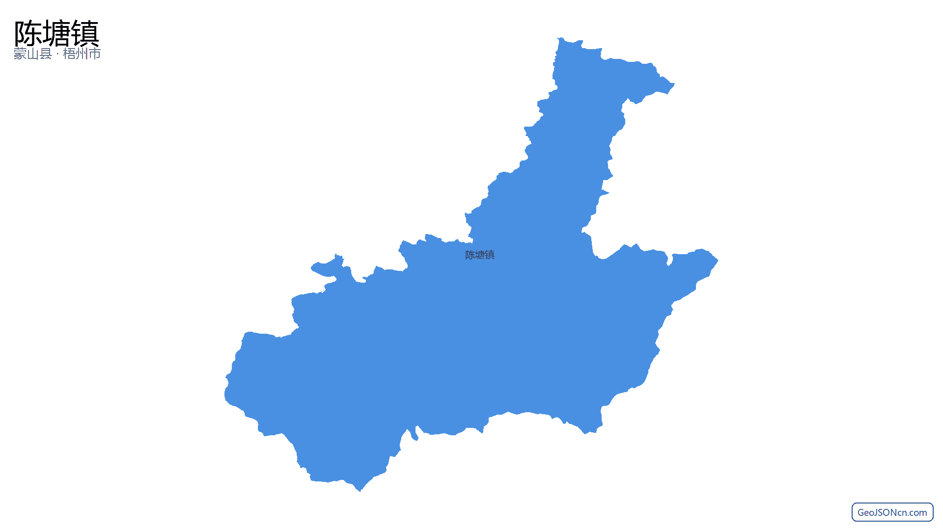 陈塘镇行政区划边界地图(蒙山县·梧州市),提供GeoJSON、SHP矢量边界数据下载及高清地图大图(PNG/JPG) - GeoJSONcn.com