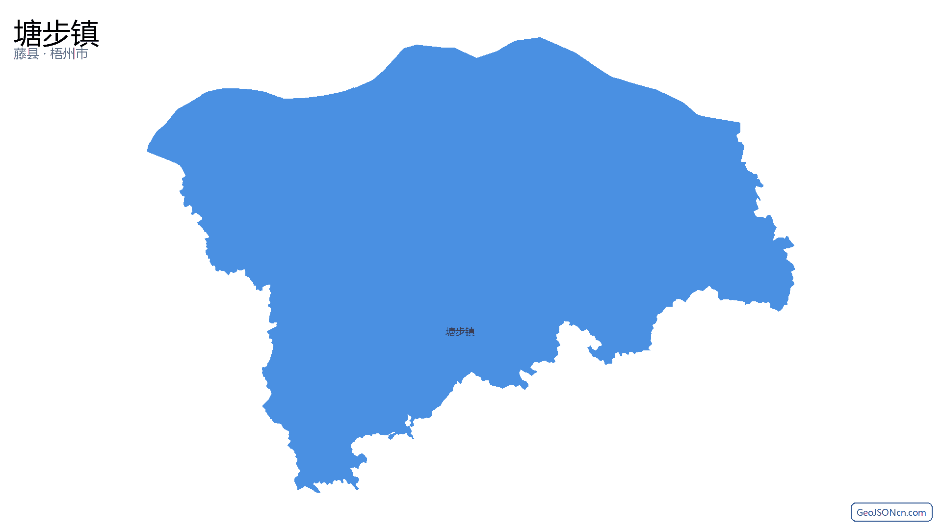 塘步镇行政区划边界地图（藤县·梧州市）,提供GeoJSON、SHP矢量边界数据下载及高清地图大图(PNG/JPG) - GeoJSONcn.com