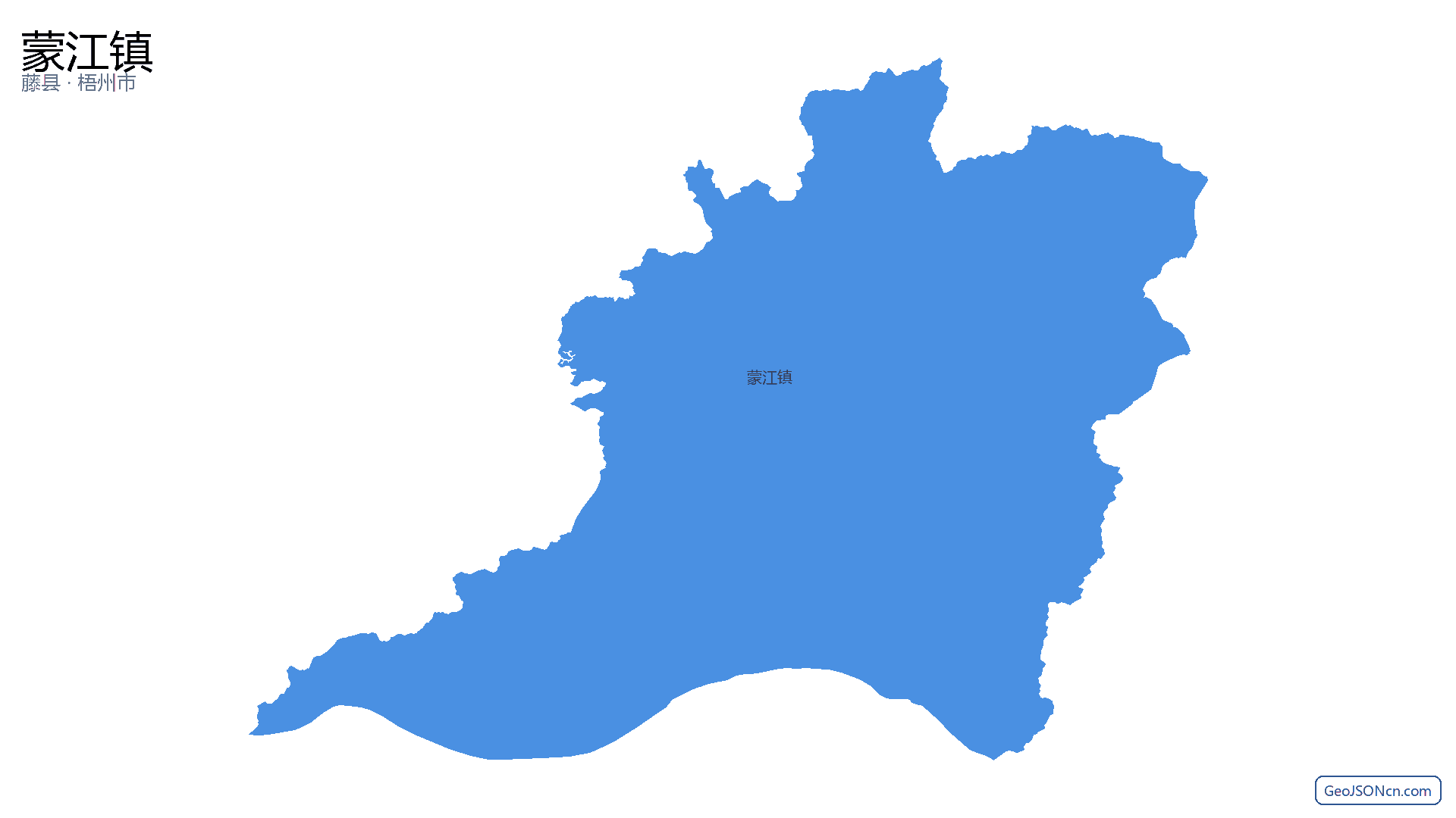 蒙江镇行政区划边界地图(藤县·梧州市),提供GeoJSON、SHP矢量边界数据下载及高清地图大图(PNG/JPG) - GeoJSONcn.com