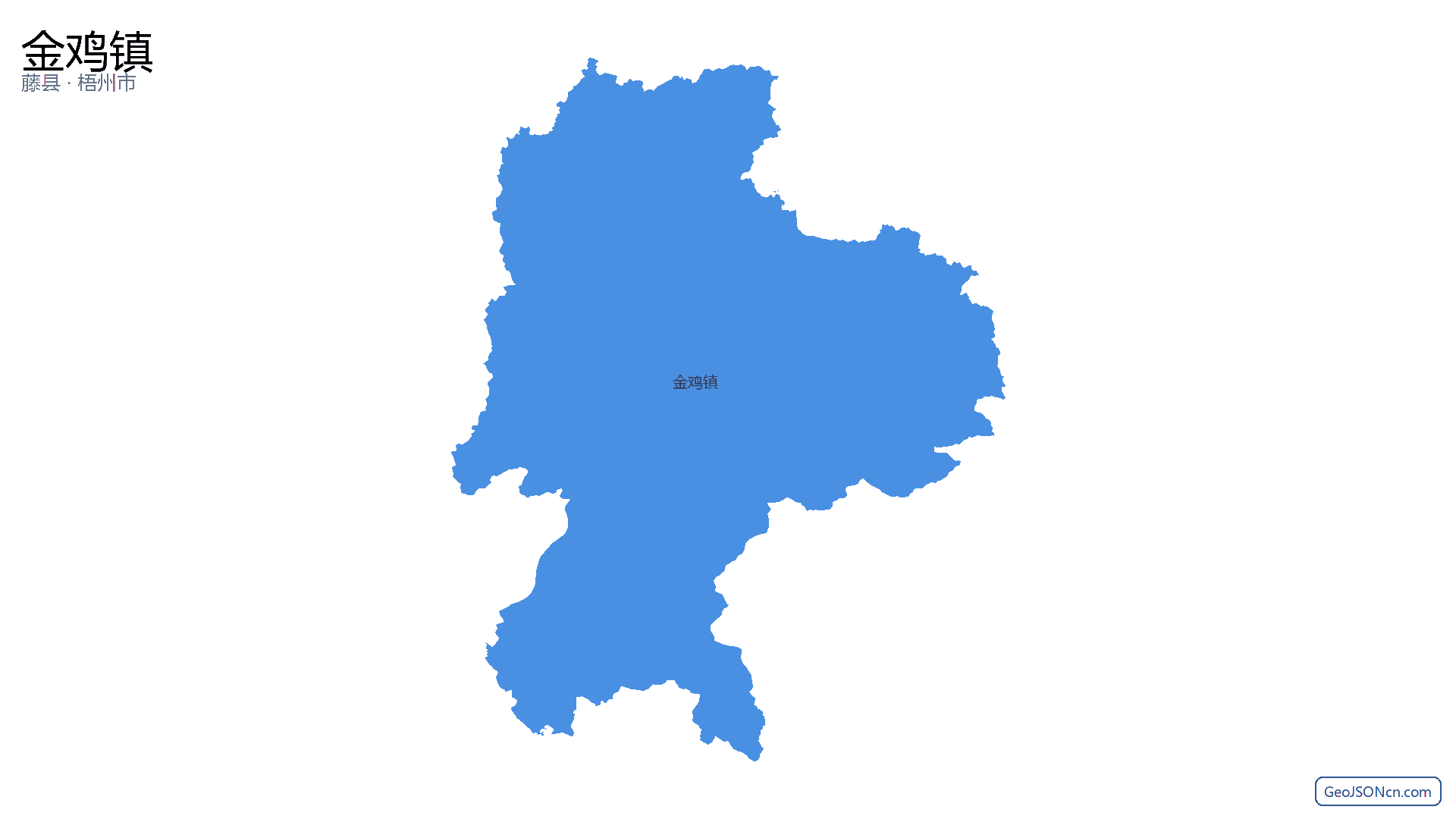 金鸡镇行政区划边界地图（藤县·梧州市）,提供GeoJSON、SHP矢量边界数据下载及高清地图大图(PNG/JPG) - GeoJSONcn.com