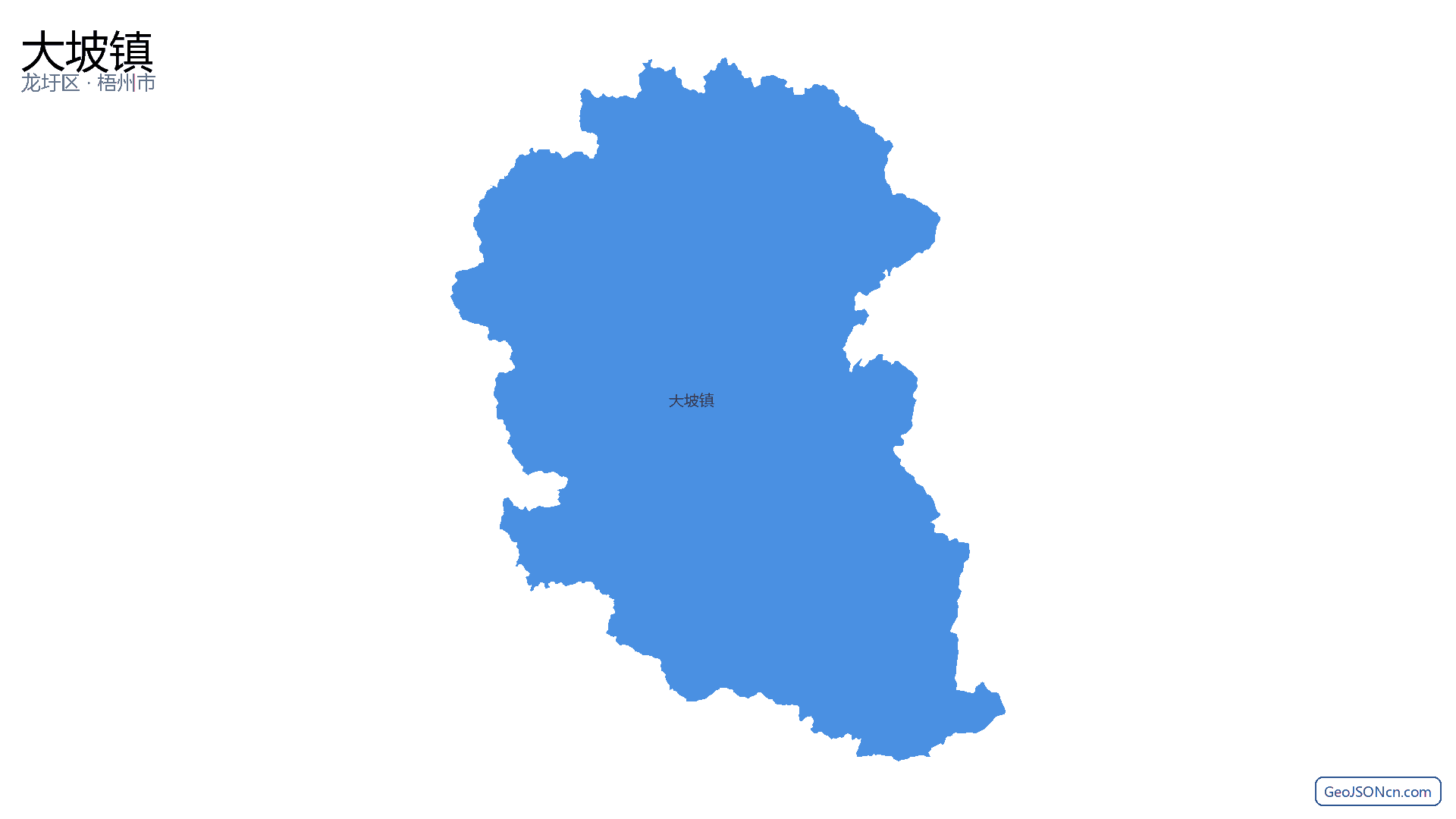 大坡镇行政区划边界地图(龙圩区·梧州市),提供GeoJSON、SHP矢量边界数据下载及高清地图大图(PNG/JPG) - GeoJSONcn.com