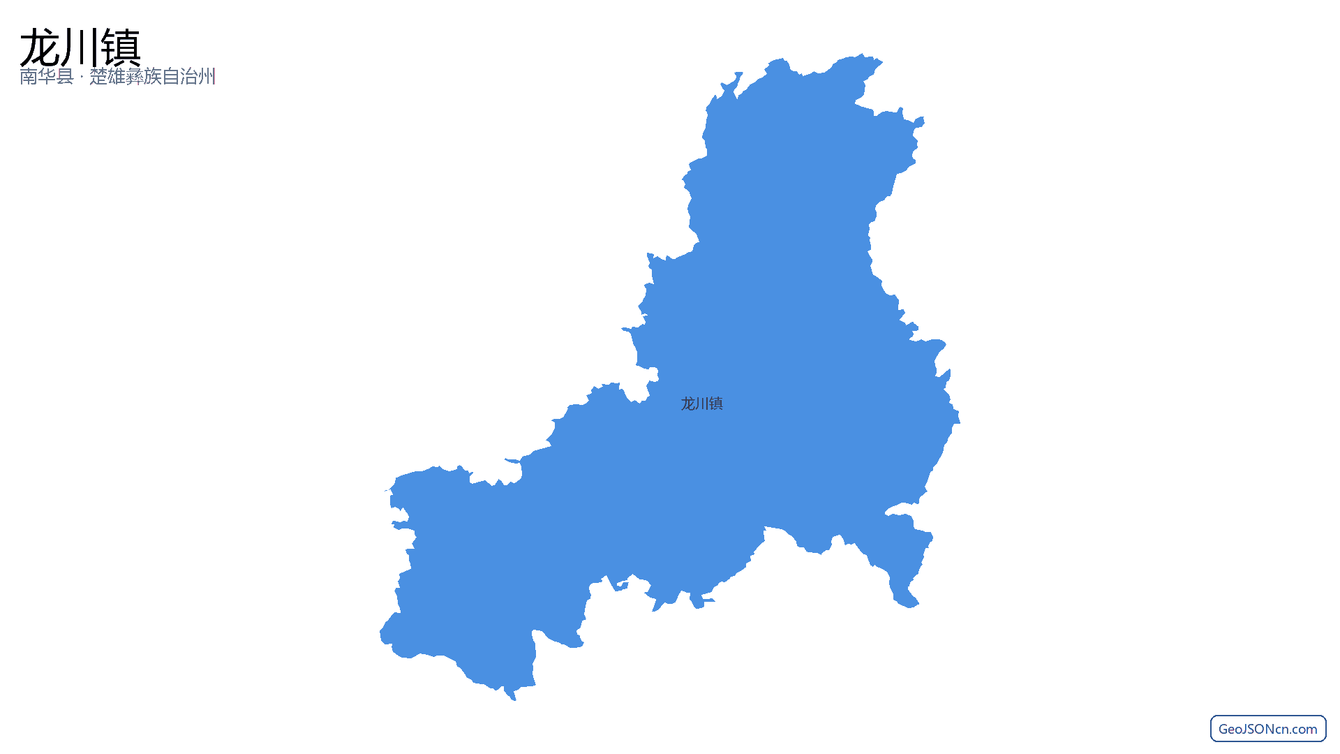 龙川镇行政区划边界地图（南华县·楚雄彝族自治州）,提供GeoJSON、SHP矢量边界数据下载及高清地图大图(PNG/JPG) - GeoJSONcn.com