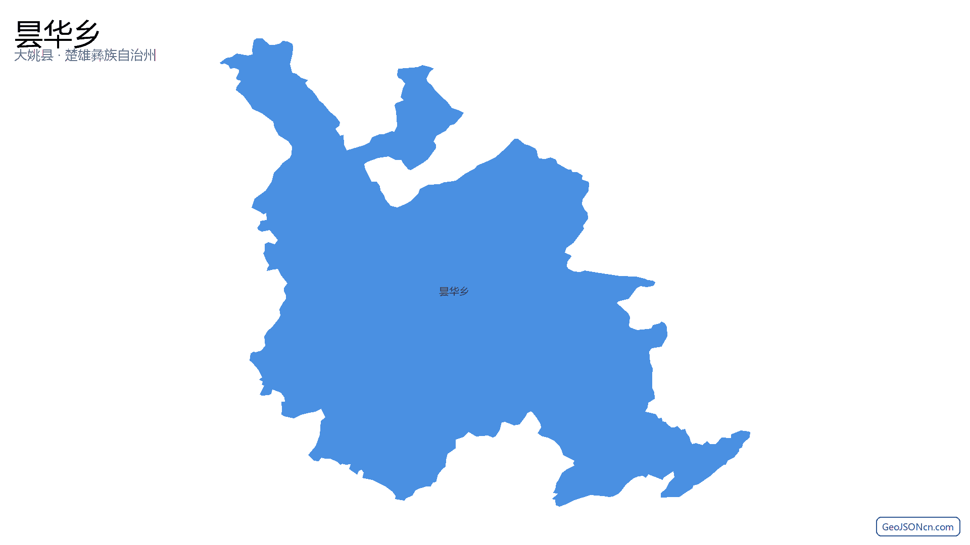 昙华乡行政区划边界地图（大姚县·楚雄彝族自治州）,提供GeoJSON、SHP矢量边界数据下载及高清地图大图(PNG/JPG) - GeoJSONcn.com
