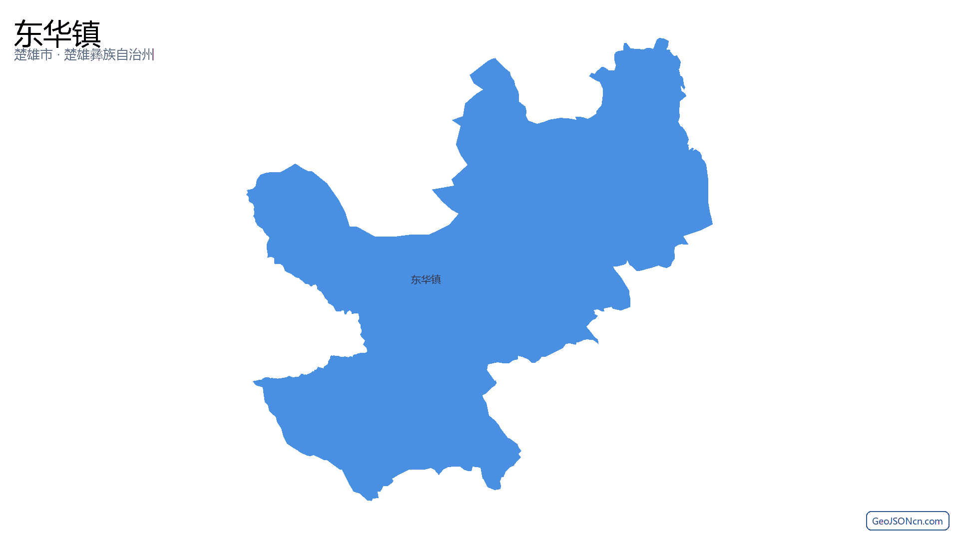 东华镇行政区划边界地图(楚雄市·楚雄彝族自治州),提供GeoJSON、SHP矢量边界数据下载及高清地图大图(PNG/JPG) - GeoJSONcn.com
