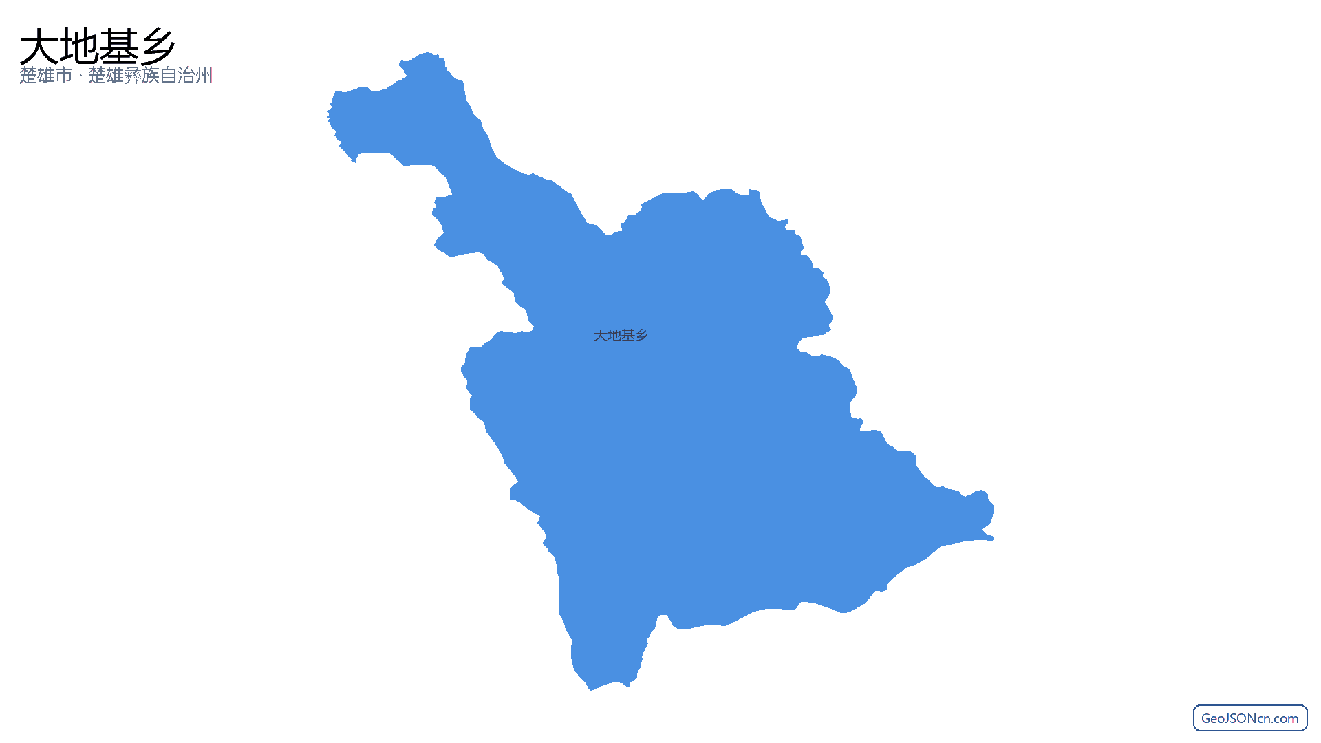 大地基乡行政区划边界地图（楚雄市·楚雄彝族自治州）,提供GeoJSON、SHP矢量边界数据下载及高清地图大图(PNG/JPG) - GeoJSONcn.com