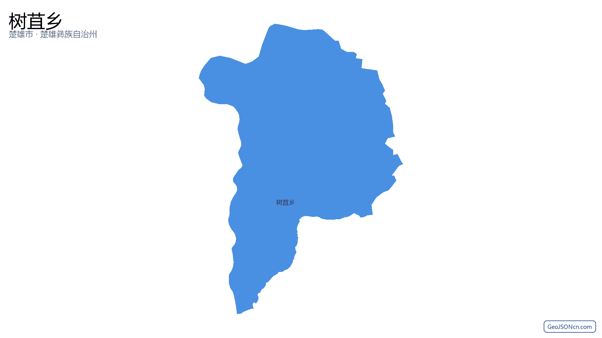 树苴乡行政区划边界地图（楚雄市·楚雄彝族自治州）,提供GeoJSON、SHP矢量边界数据下载及高清地图大图(PNG/JPG) - GeoJSONcn.com