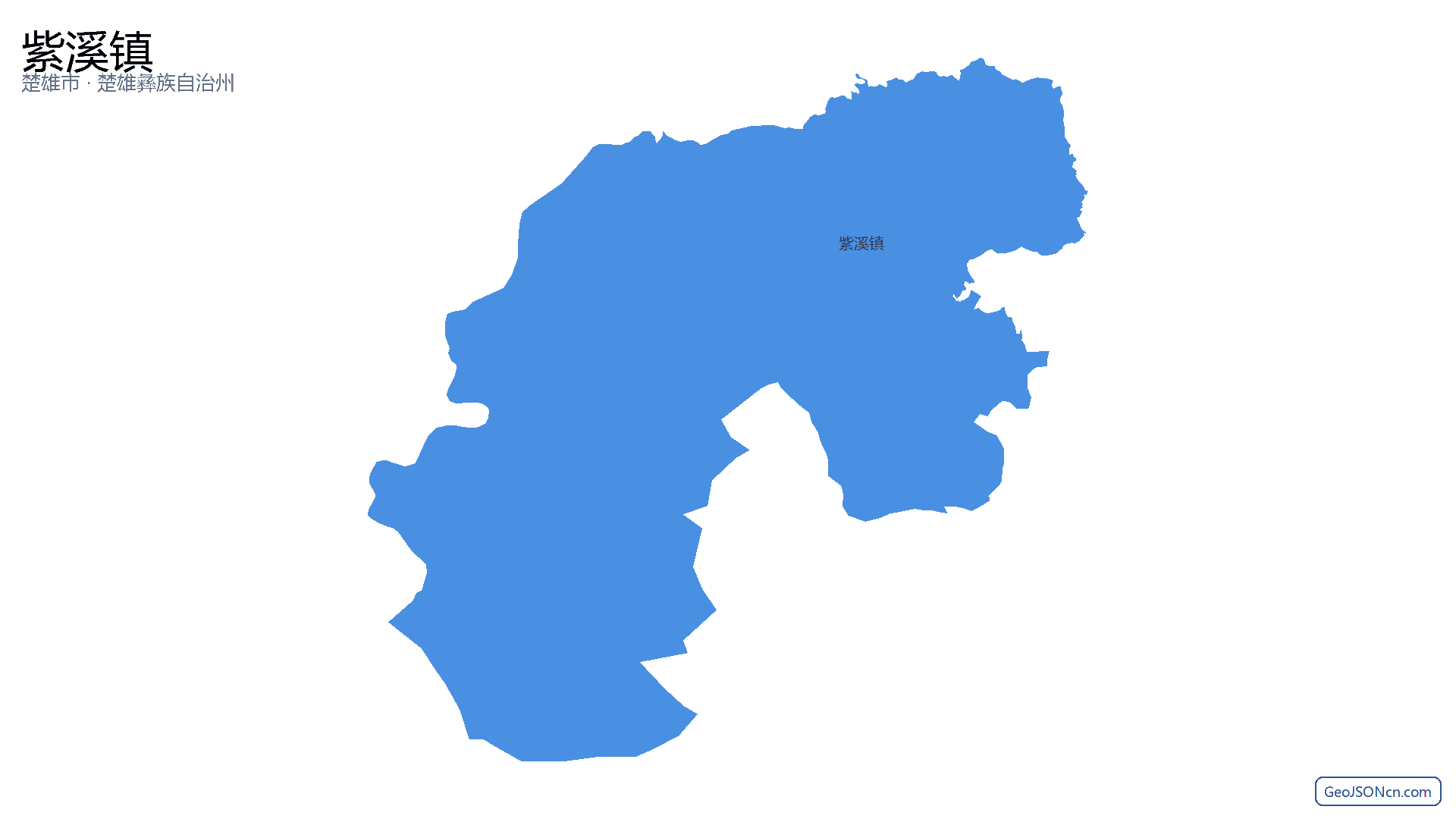 紫溪镇行政区划边界地图（楚雄市·楚雄彝族自治州）,提供GeoJSON、SHP矢量边界数据下载及高清地图大图(PNG/JPG) - GeoJSONcn.com