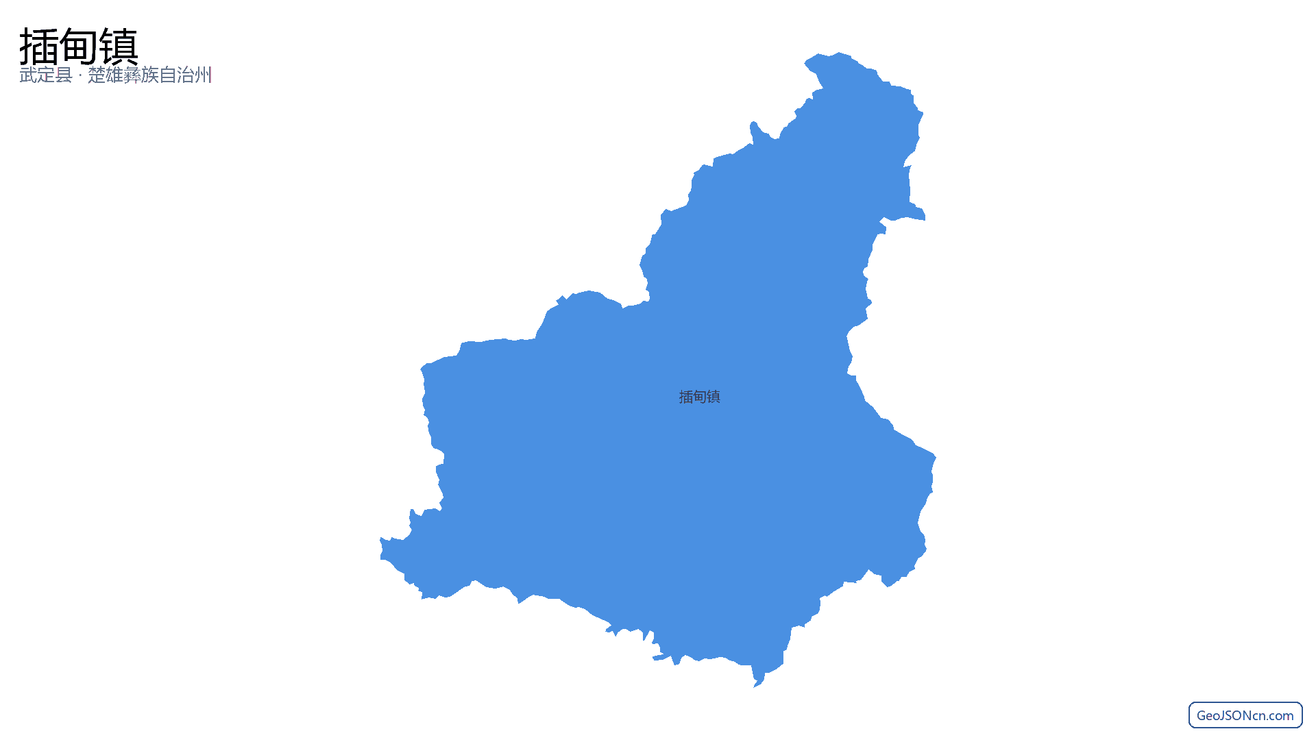 插甸镇行政区划边界地图（武定县·楚雄彝族自治州）,提供GeoJSON、SHP矢量边界数据下载及高清地图大图(PNG/JPG) - GeoJSONcn.com
