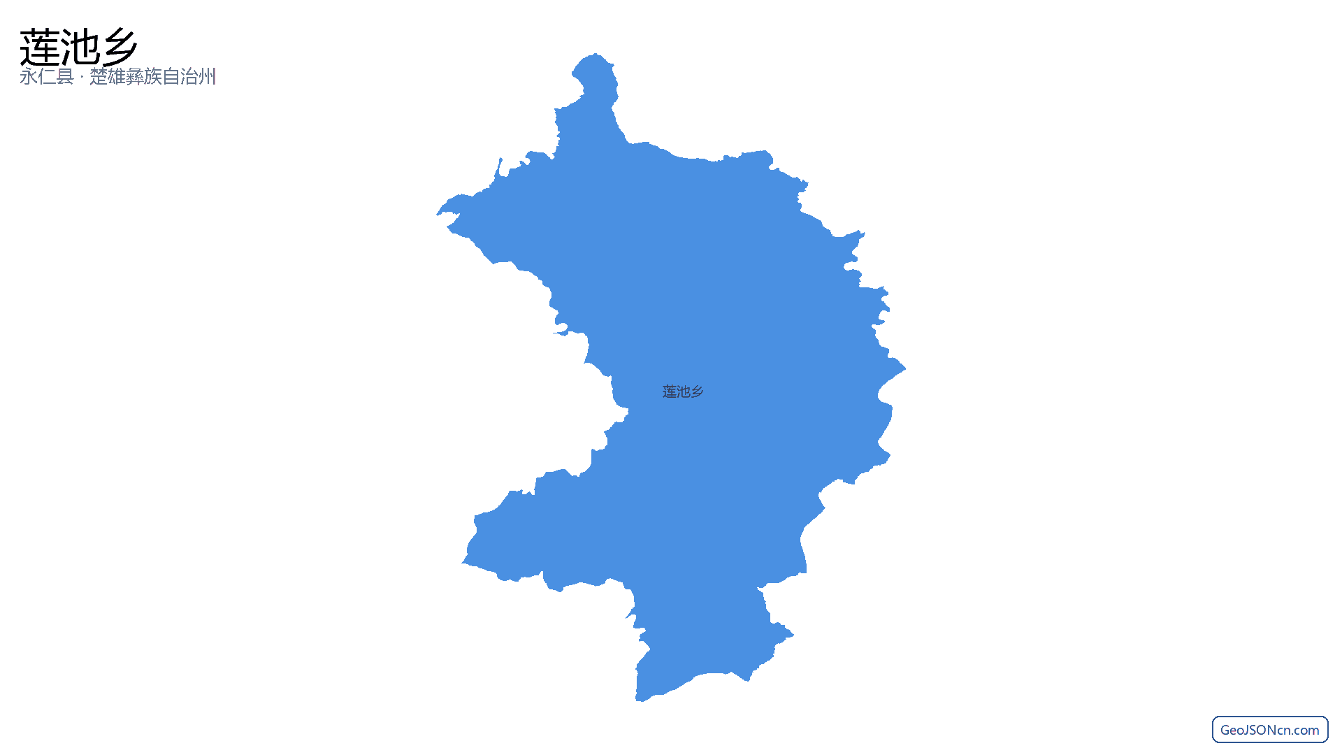 莲池乡行政区划边界地图（永仁县·楚雄彝族自治州）,提供GeoJSON、SHP矢量边界数据下载及高清地图大图(PNG/JPG) - GeoJSONcn.com