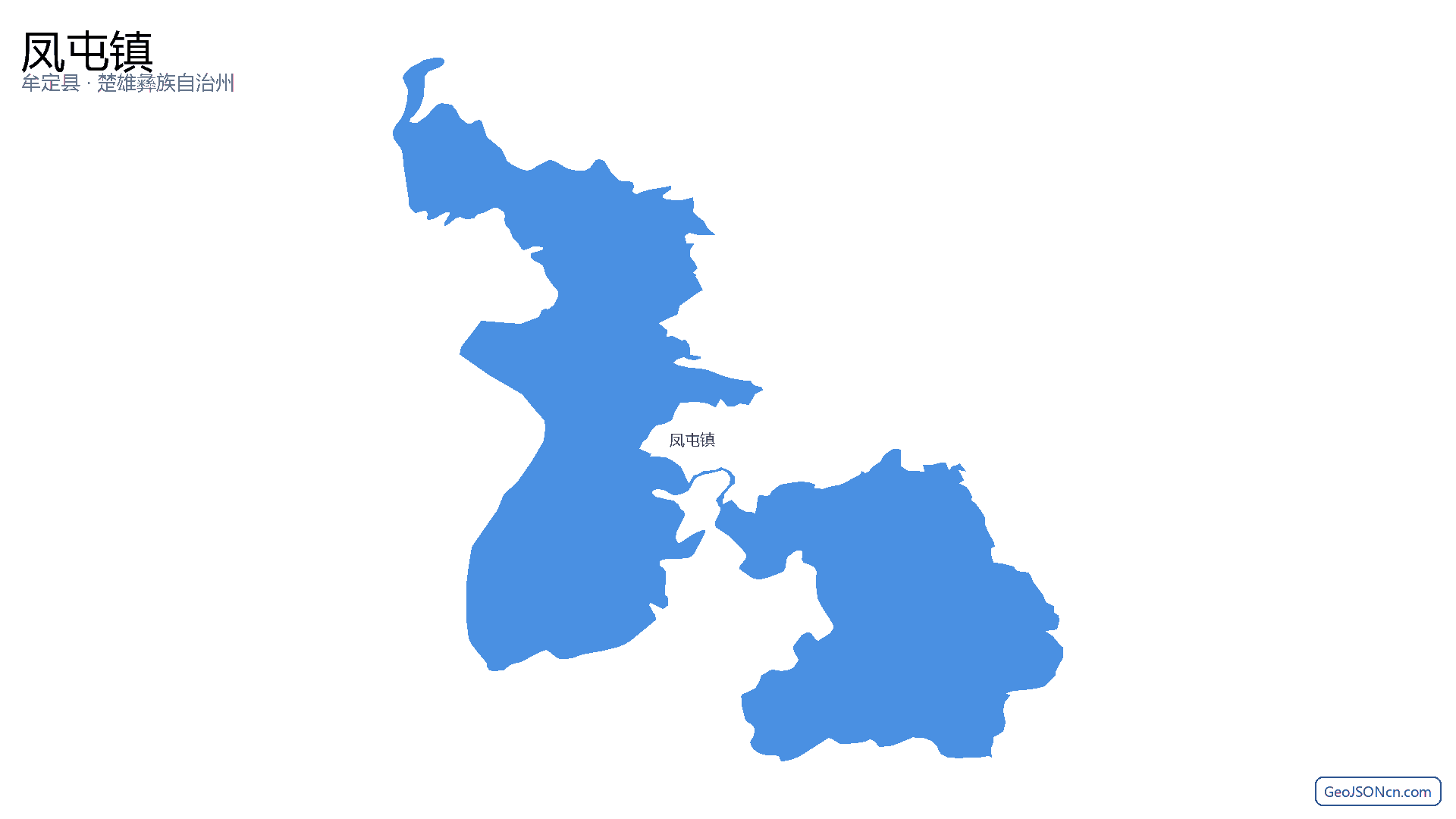 凤屯镇行政区划边界地图(牟定县·楚雄彝族自治州),提供GeoJSON、SHP矢量边界数据下载及高清地图大图(PNG/JPG) - GeoJSONcn.com