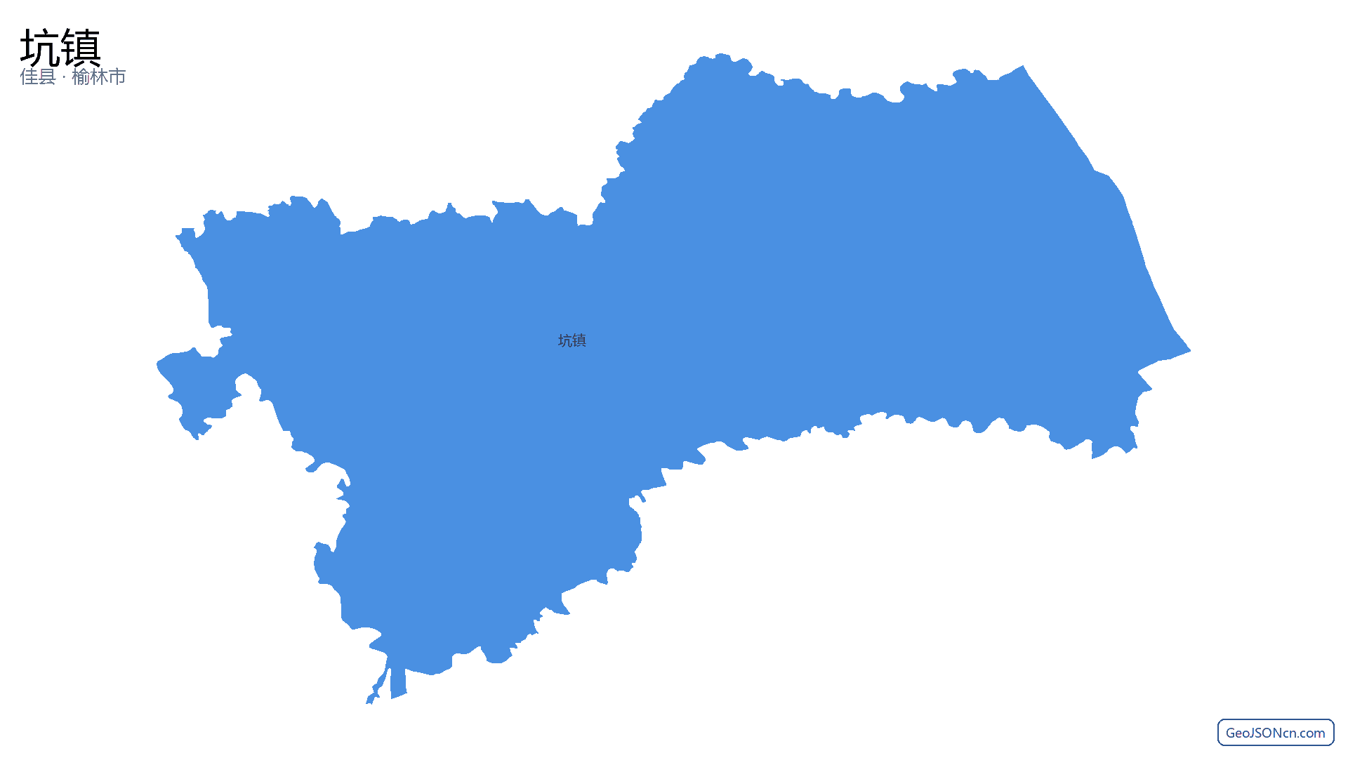 坑镇行政区划边界地图(佳县·榆林市),提供GeoJSON、SHP矢量边界数据下载及高清地图大图(PNG/JPG) - GeoJSONcn.com