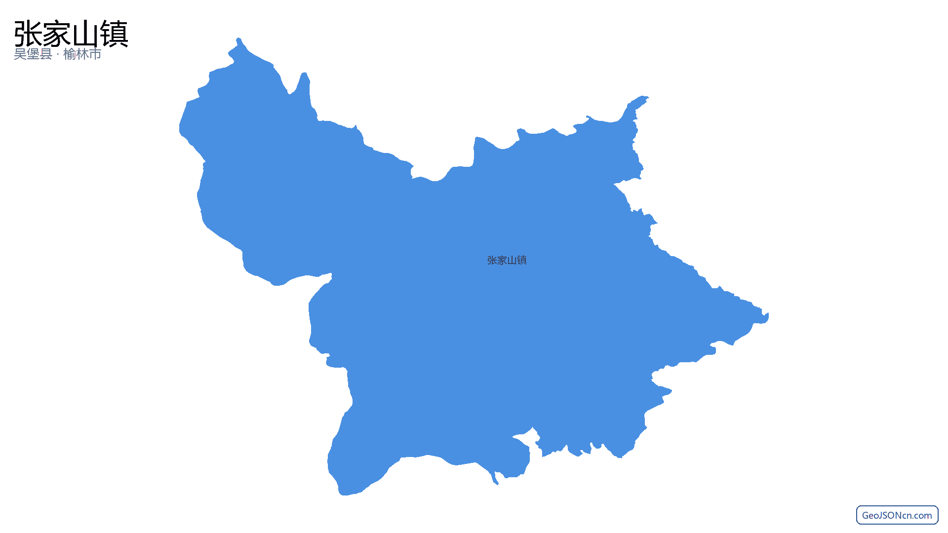 张家山镇行政区划边界地图（吴堡县·榆林市）,提供GeoJSON、SHP矢量边界数据下载及高清地图大图(PNG/JPG) - GeoJSONcn.com