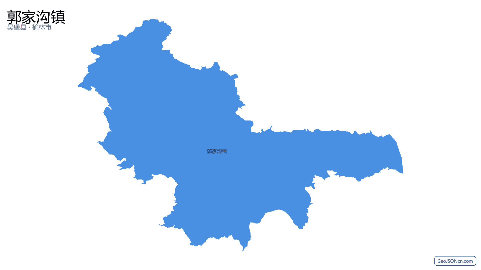郭家沟镇行政区划边界地图（吴堡县·榆林市）,提供GeoJSON、SHP矢量边界数据下载及高清地图大图(PNG/JPG) - GeoJSONcn.com