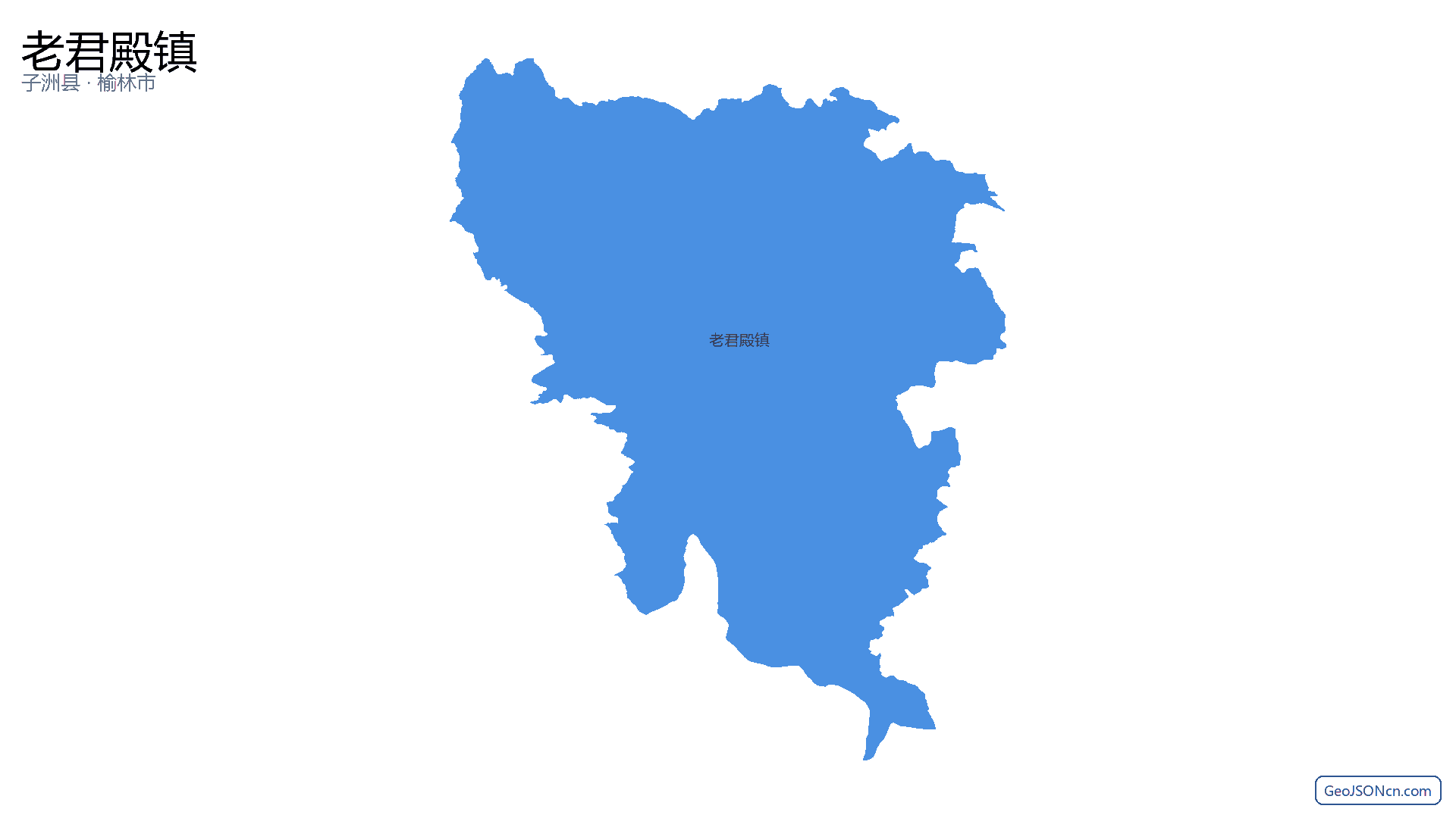 老君殿镇行政区划边界地图（子洲县·榆林市）,提供GeoJSON、SHP矢量边界数据下载及高清地图大图(PNG/JPG) - GeoJSONcn.com