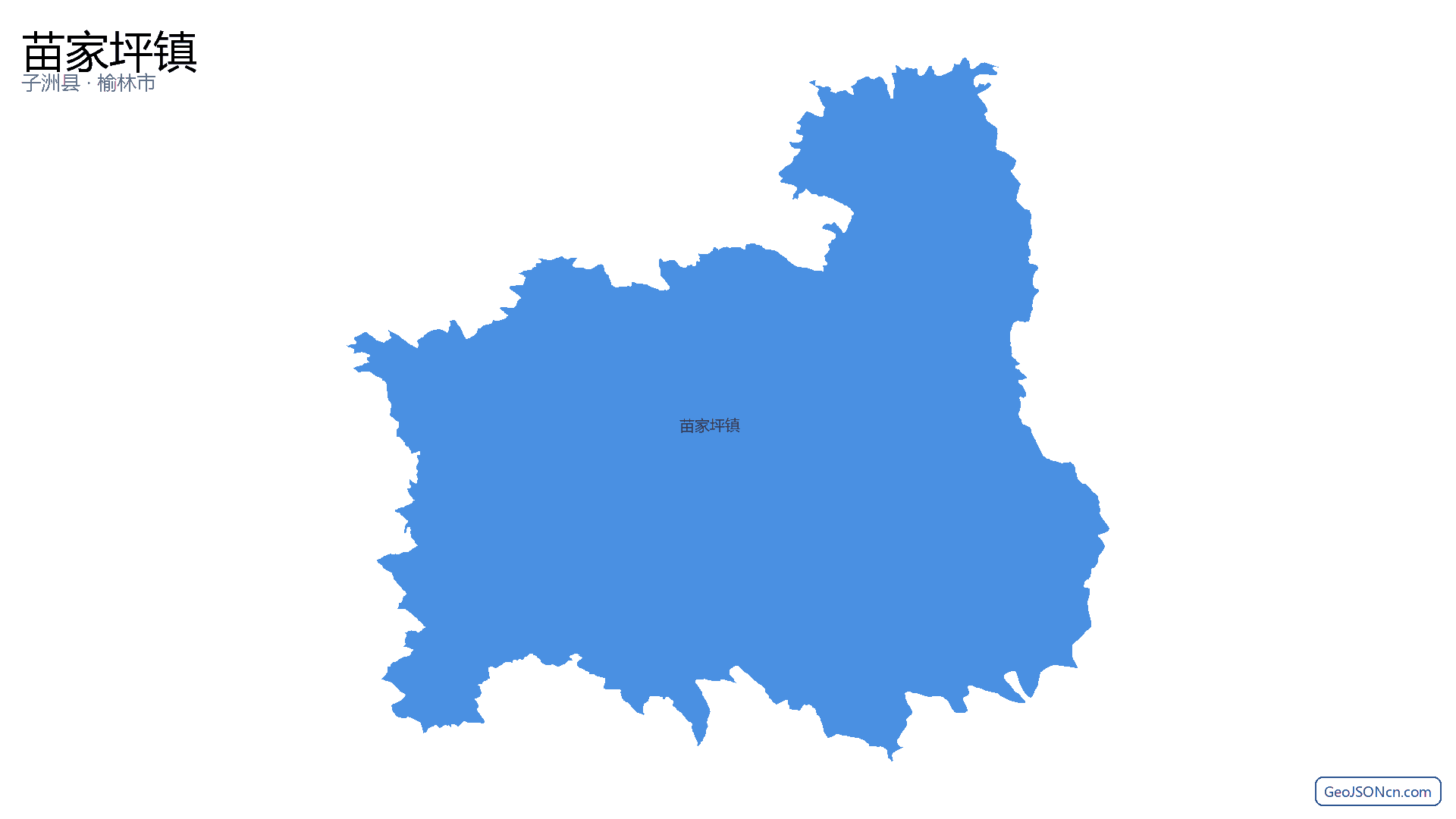 苗家坪镇行政区划边界地图（子洲县·榆林市）,提供GeoJSON、SHP矢量边界数据下载及高清地图大图(PNG/JPG) - GeoJSONcn.com