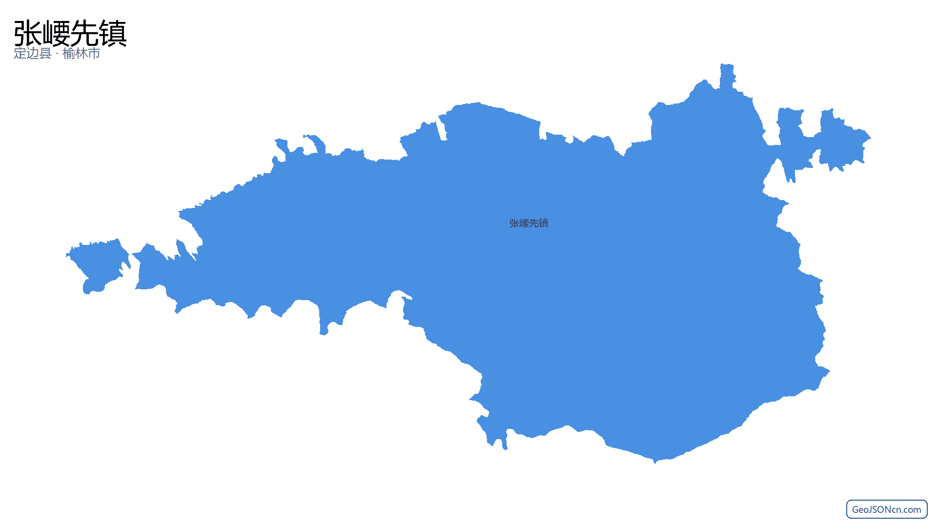 张崾先镇行政区划边界地图（定边县·榆林市）,提供GeoJSON、SHP矢量边界数据下载及高清地图大图(PNG/JPG) - GeoJSONcn.com