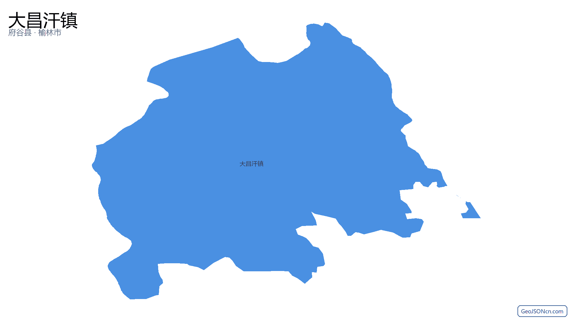 大昌汗镇行政区划边界地图（府谷县·榆林市）,提供GeoJSON、SHP矢量边界数据下载及高清地图大图(PNG/JPG) - GeoJSONcn.com