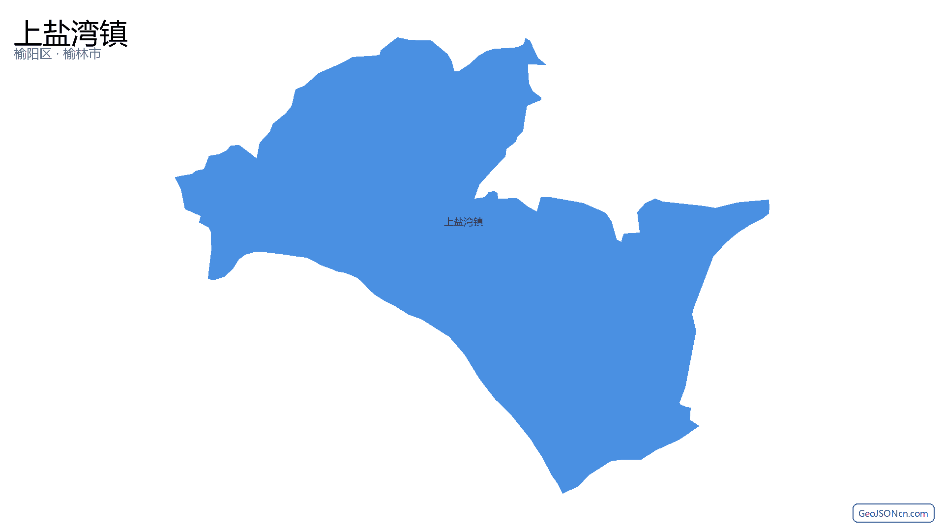 上盐湾镇行政区划边界地图(榆阳区·榆林市),提供GeoJSON、SHP矢量边界数据下载及高清地图大图(PNG/JPG) - GeoJSONcn.com