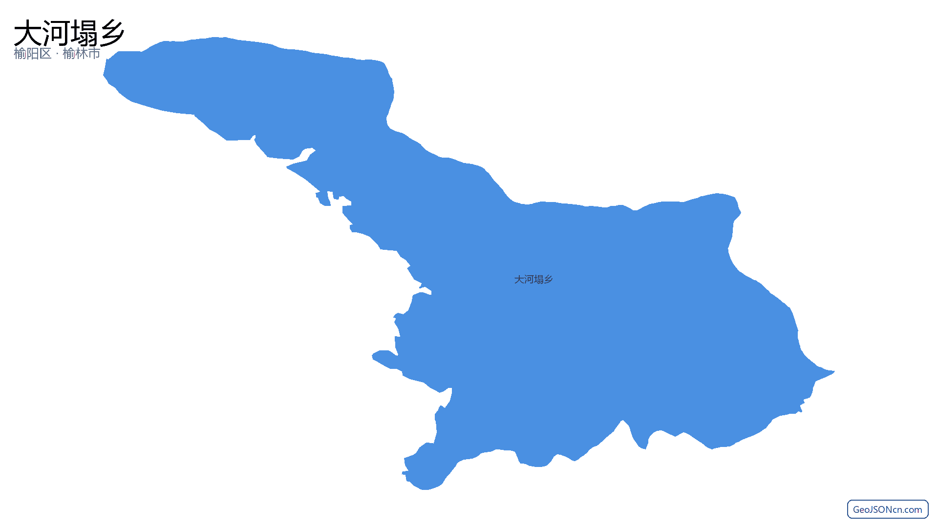 大河塌乡行政区划边界地图（榆阳区·榆林市）,提供GeoJSON、SHP矢量边界数据下载及高清地图大图(PNG/JPG) - GeoJSONcn.com