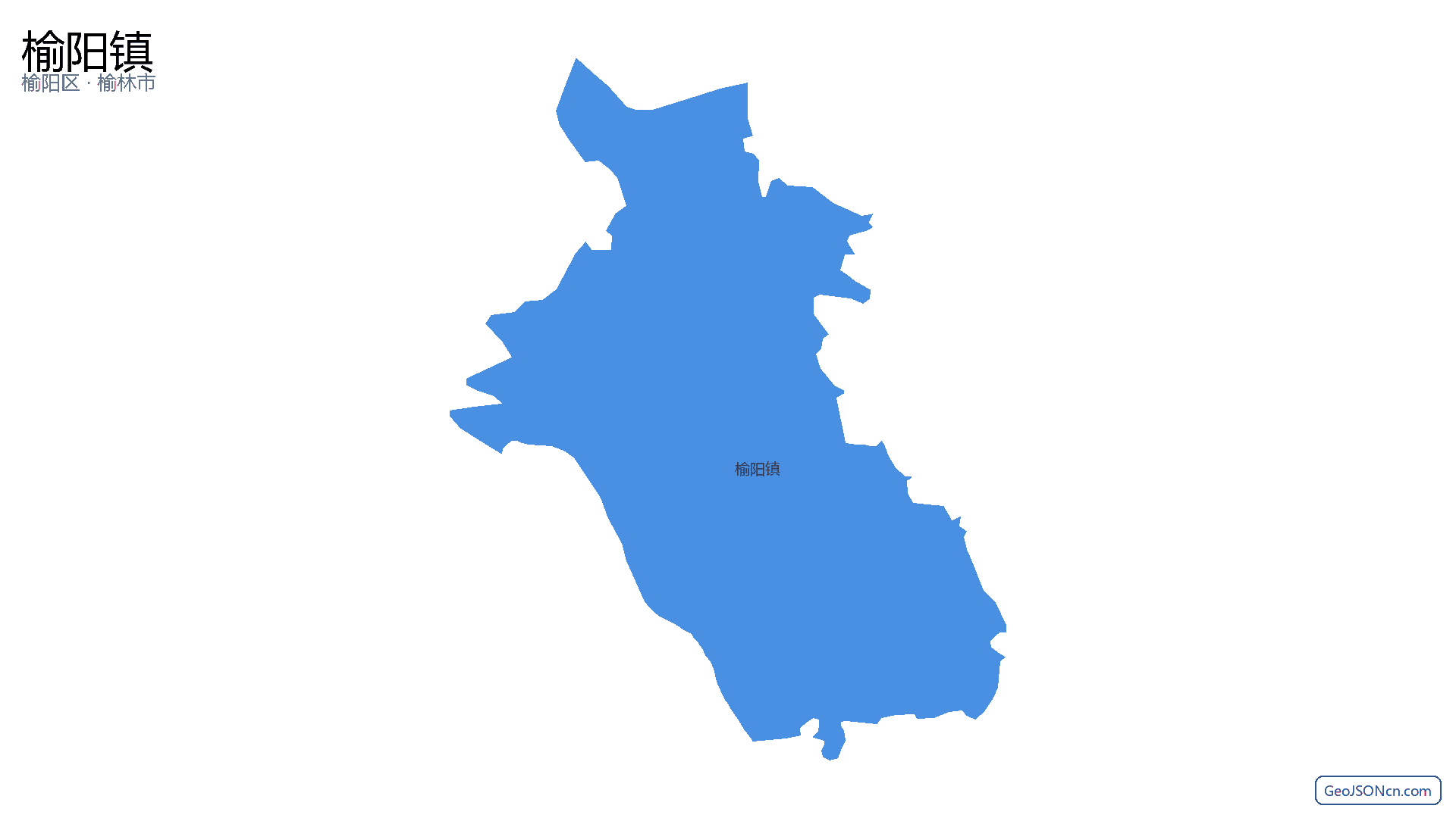 榆阳镇行政区划边界地图(榆阳区·榆林市),提供GeoJSON、SHP矢量边界数据下载及高清地图大图(PNG/JPG) - GeoJSONcn.com