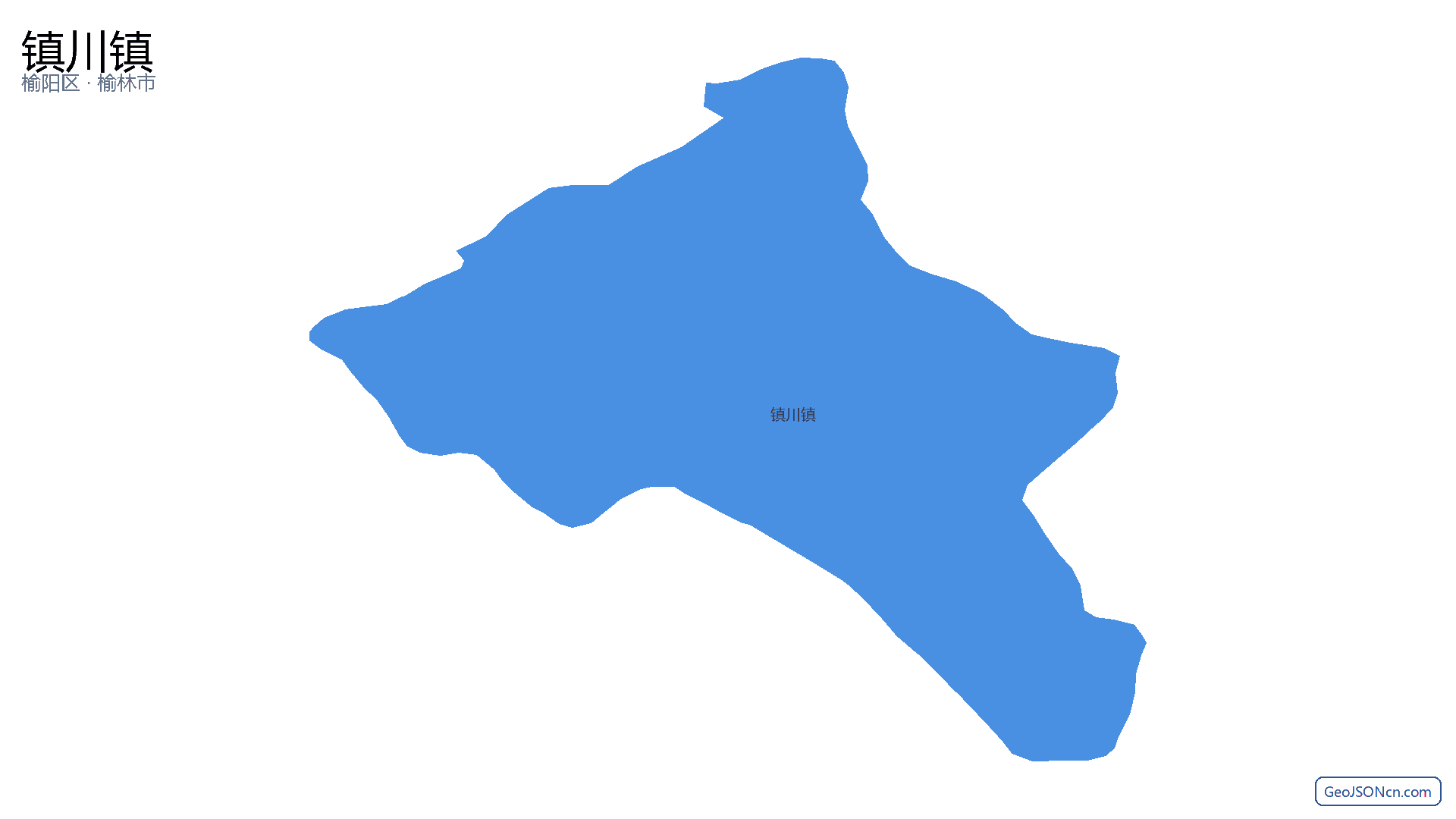 镇川镇行政区划边界地图(榆阳区·榆林市),提供GeoJSON、SHP矢量边界数据下载及高清地图大图(PNG/JPG) - GeoJSONcn.com