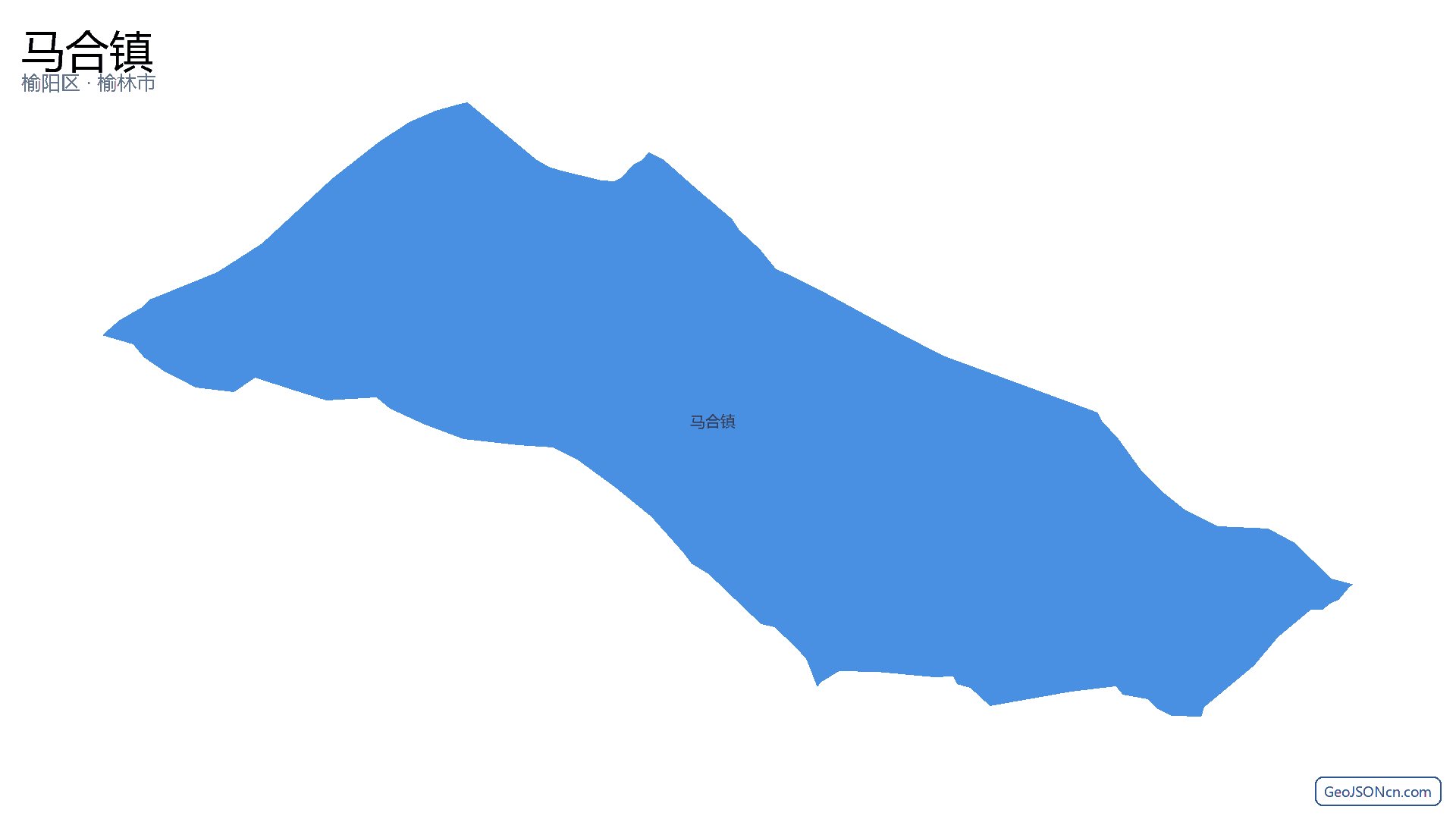 马合镇行政区划边界地图（榆阳区·榆林市）,提供GeoJSON、SHP矢量边界数据下载及高清地图大图(PNG/JPG) - GeoJSONcn.com
