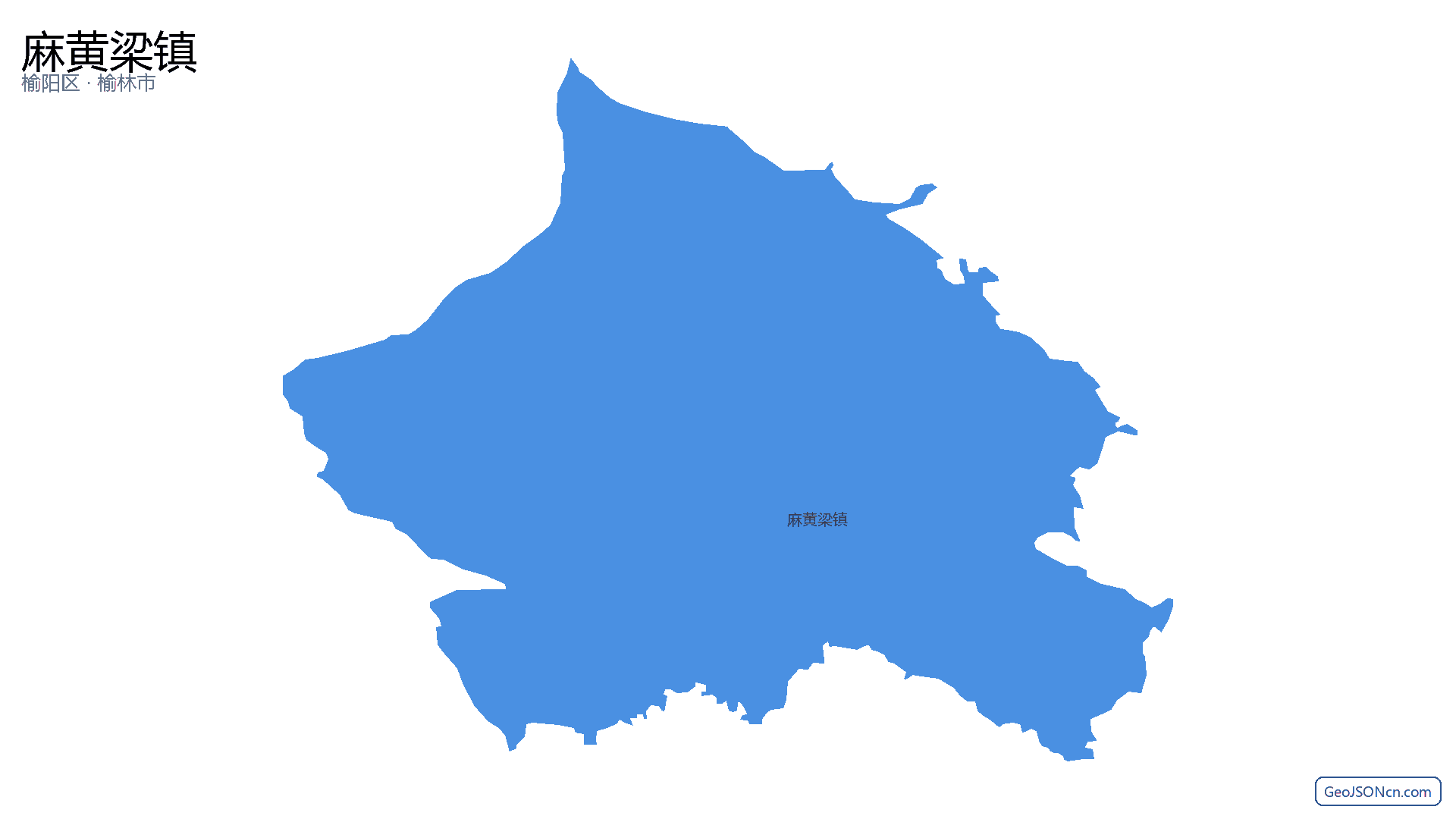 麻黄梁镇行政区划边界地图（榆阳区·榆林市）,提供GeoJSON、SHP矢量边界数据下载及高清地图大图(PNG/JPG) - GeoJSONcn.com