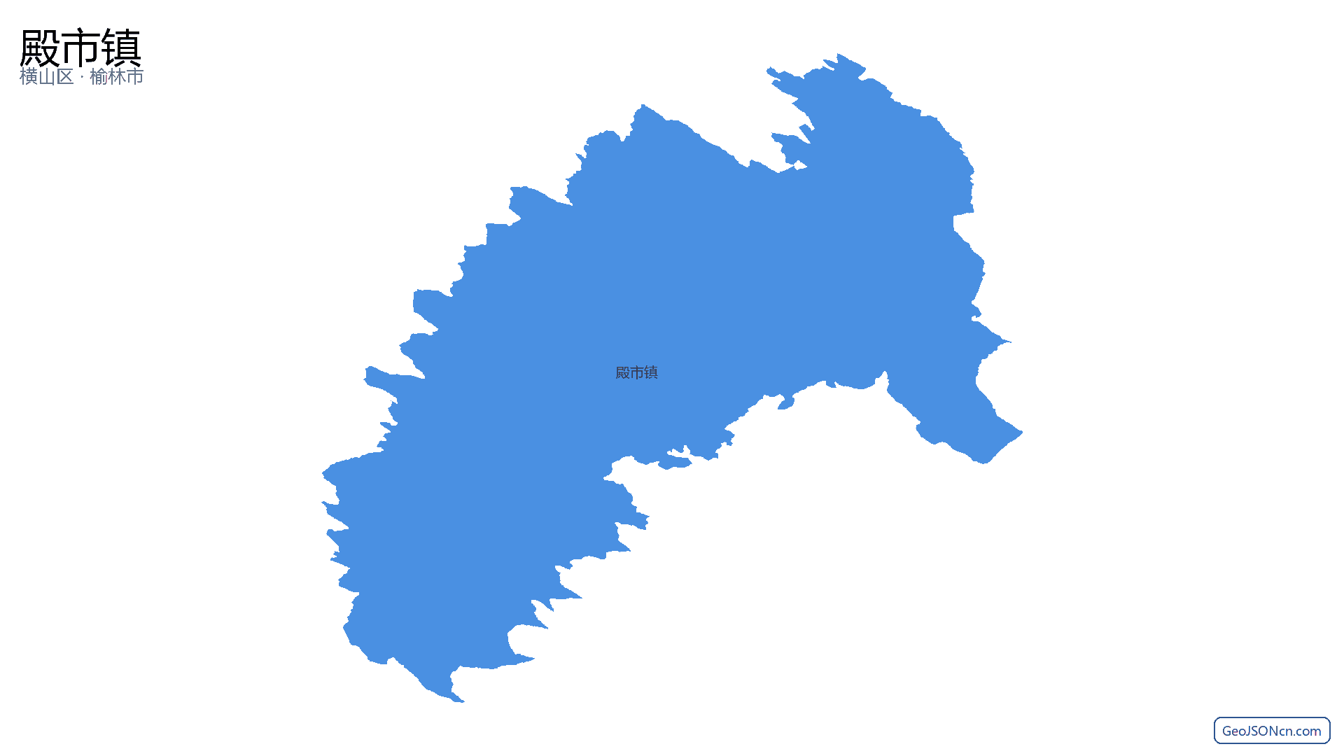 殿市镇行政区划边界地图（横山区·榆林市）,提供GeoJSON、SHP矢量边界数据下载及高清地图大图(PNG/JPG) - GeoJSONcn.com