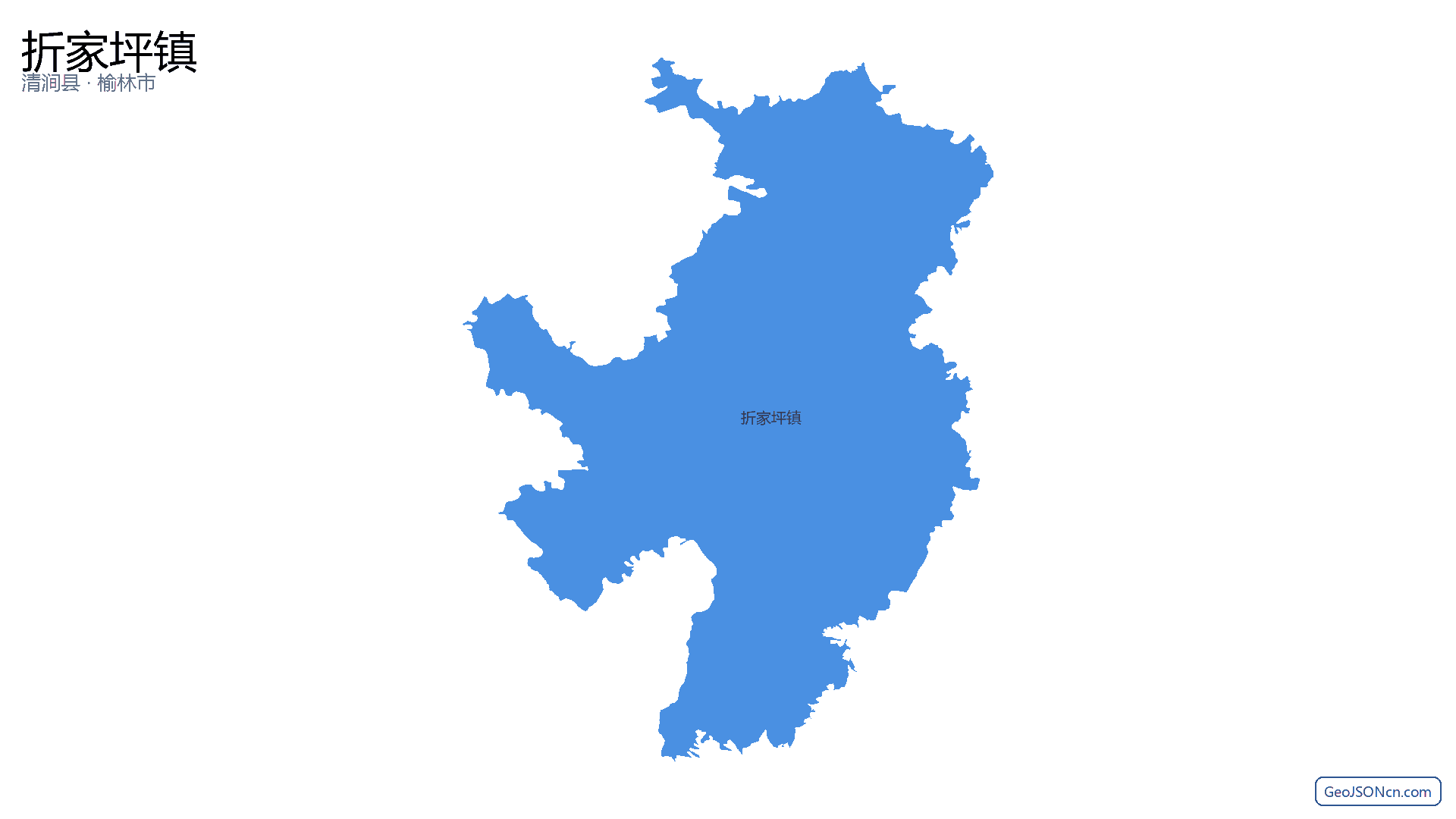 折家坪镇行政区划边界地图（清涧县·榆林市）,提供GeoJSON、SHP矢量边界数据下载及高清地图大图(PNG/JPG) - GeoJSONcn.com