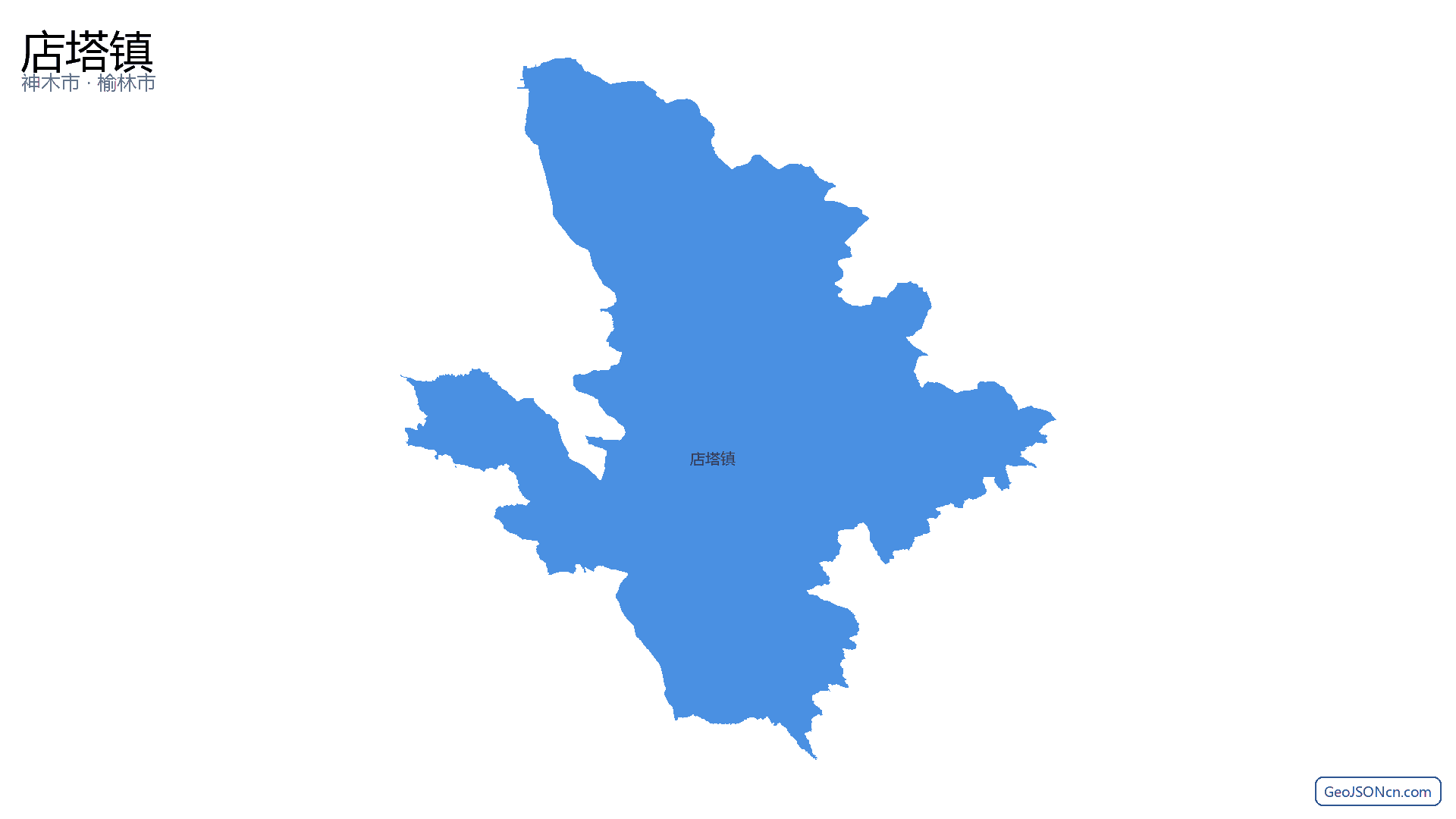 店塔镇行政区划边界地图（神木市·榆林市）,提供GeoJSON、SHP矢量边界数据下载及高清地图大图(PNG/JPG) - GeoJSONcn.com