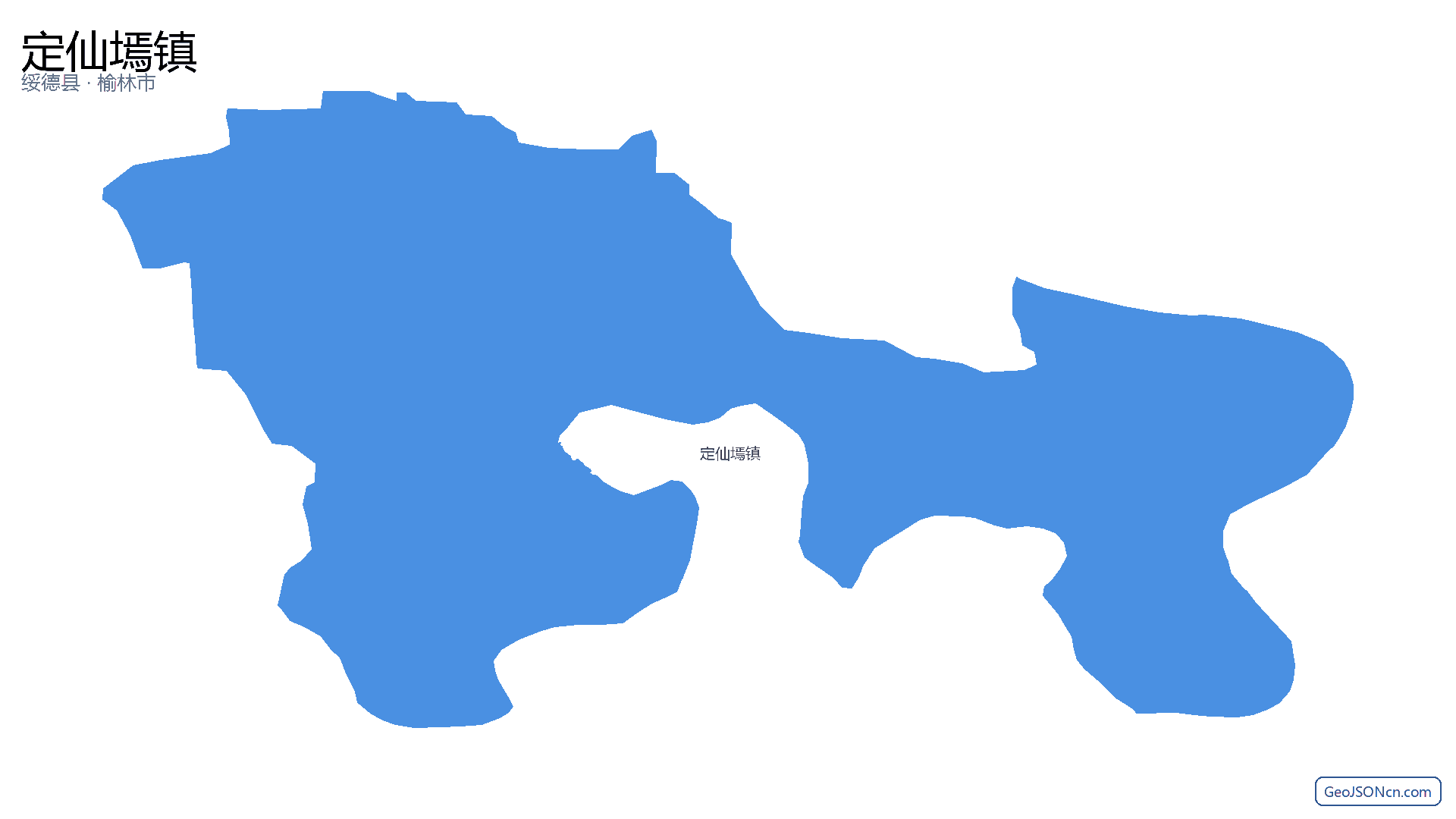 定仙墕镇行政区划边界地图(绥德县·榆林市),提供GeoJSON、SHP矢量边界数据下载及高清地图大图(PNG/JPG) - GeoJSONcn.com