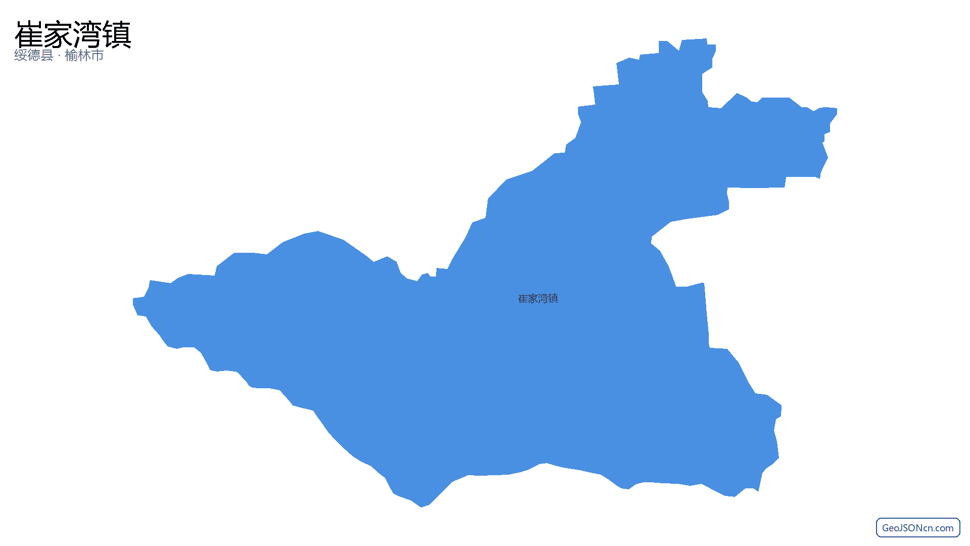 崔家湾镇行政区划边界地图(绥德县·榆林市),提供GeoJSON、SHP矢量边界数据下载及高清地图大图(PNG/JPG) - GeoJSONcn.com
