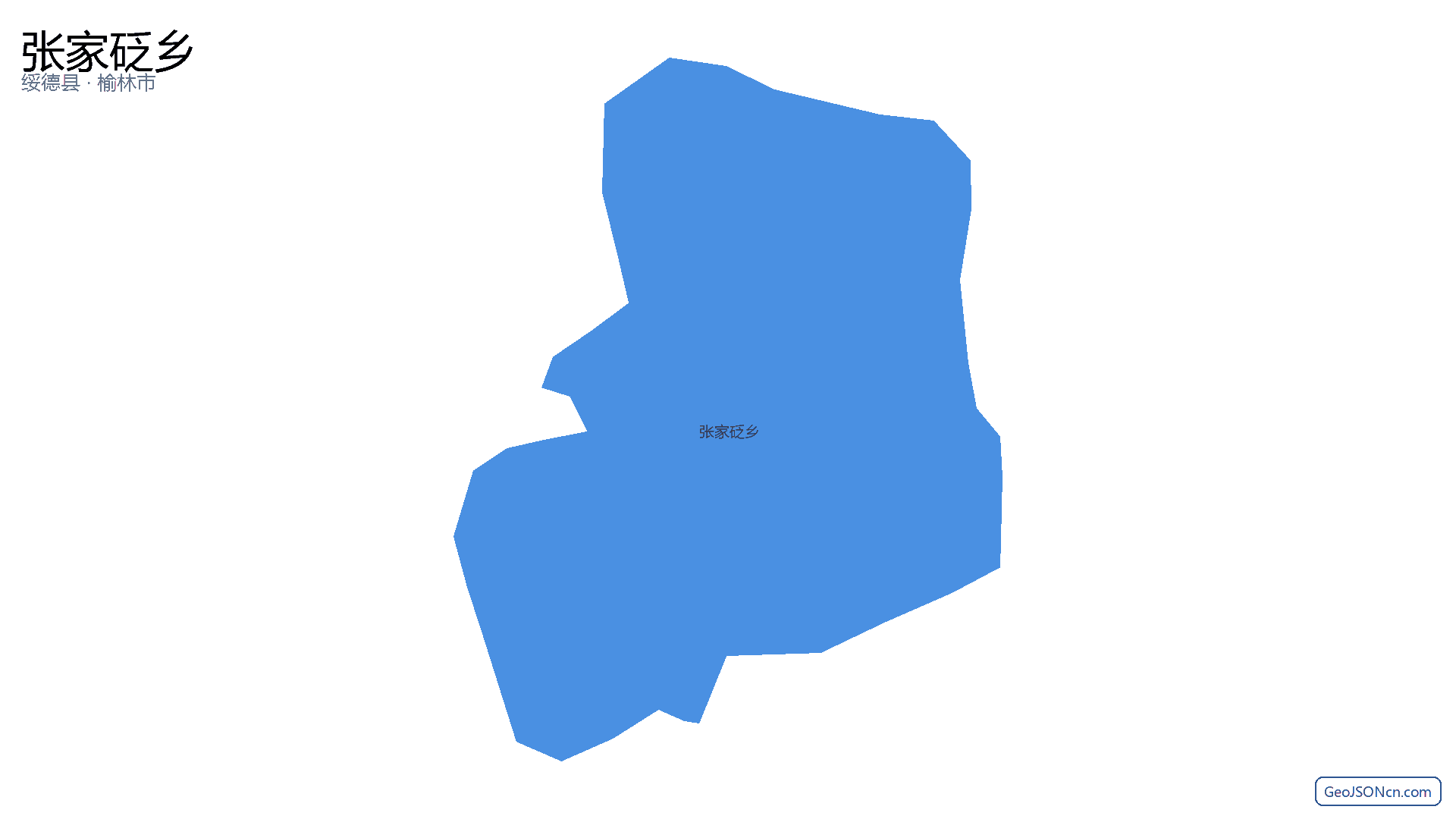 张家砭乡行政区划边界地图（绥德县·榆林市）,提供GeoJSON、SHP矢量边界数据下载及高清地图大图(PNG/JPG) - GeoJSONcn.com