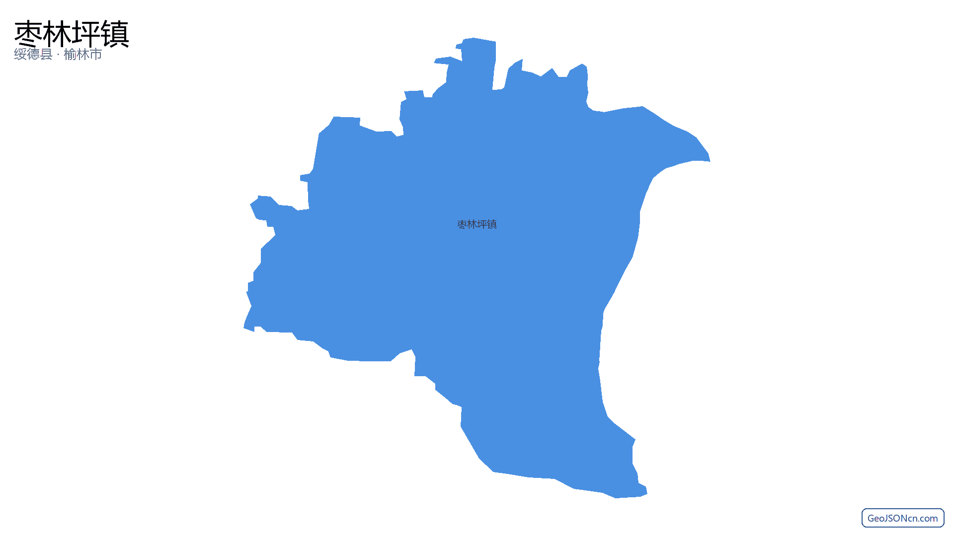 枣林坪镇行政区划边界地图（绥德县·榆林市）,提供GeoJSON、SHP矢量边界数据下载及高清地图大图(PNG/JPG) - GeoJSONcn.com