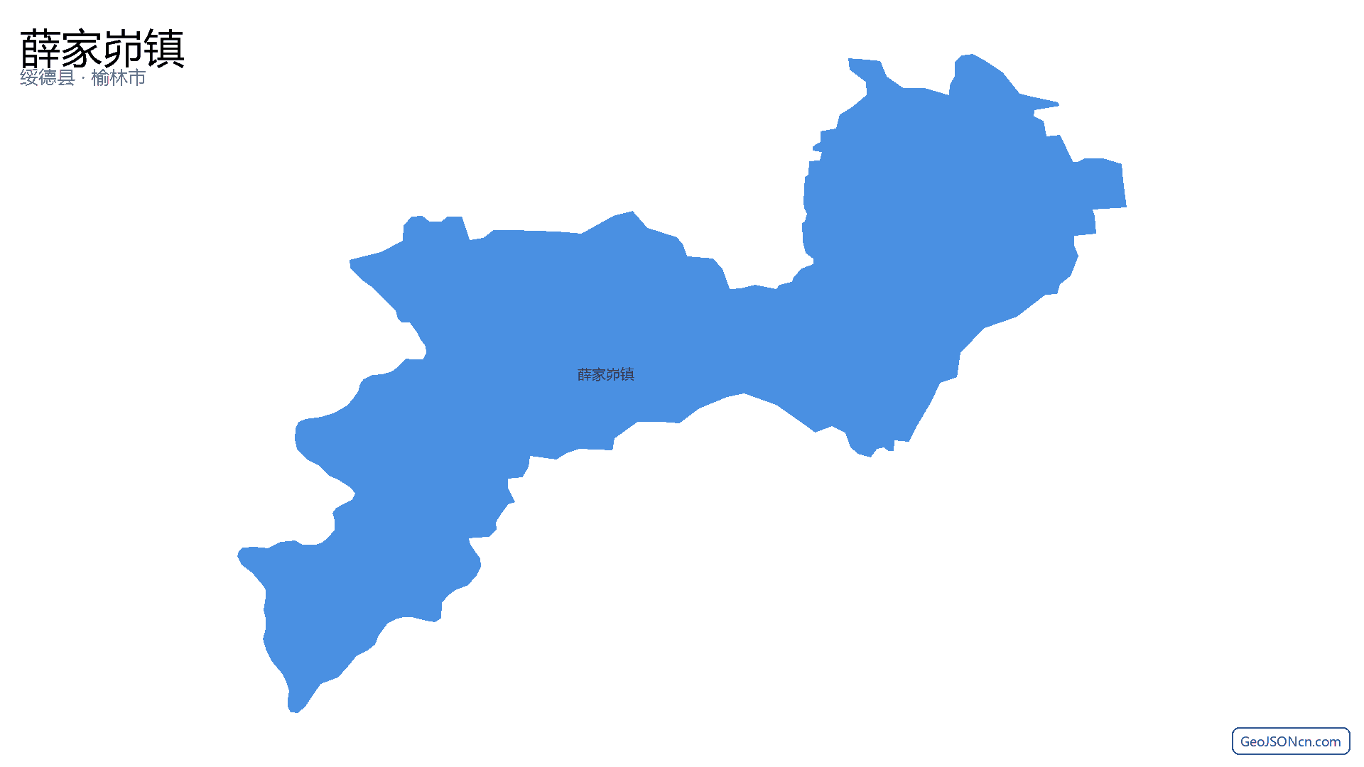 薛家峁镇行政区划边界地图（绥德县·榆林市）,提供GeoJSON、SHP矢量边界数据下载及高清地图大图(PNG/JPG) - GeoJSONcn.com