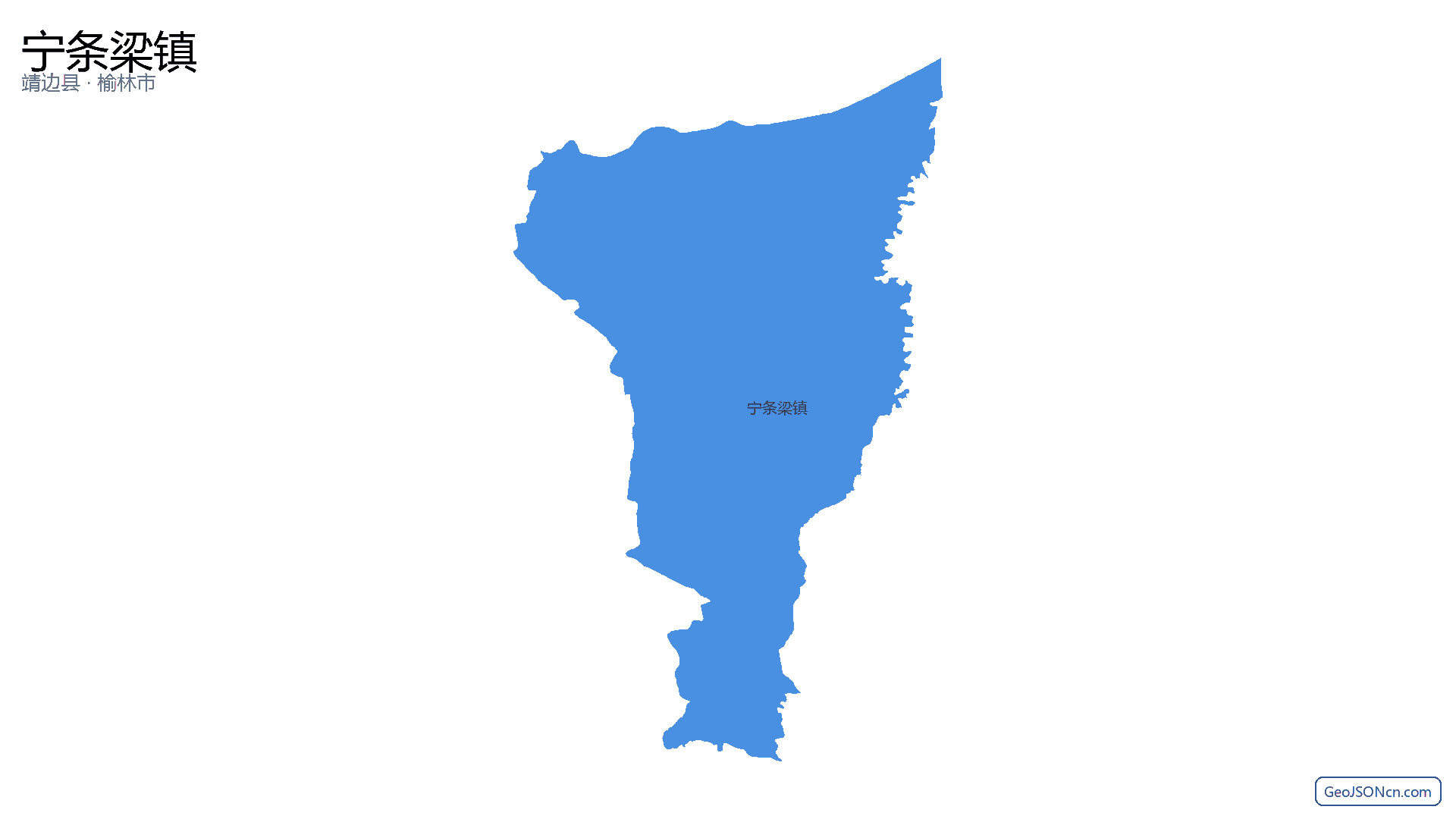 宁条梁镇行政区划边界地图（靖边县·榆林市）,提供GeoJSON、SHP矢量边界数据下载及高清地图大图(PNG/JPG) - GeoJSONcn.com