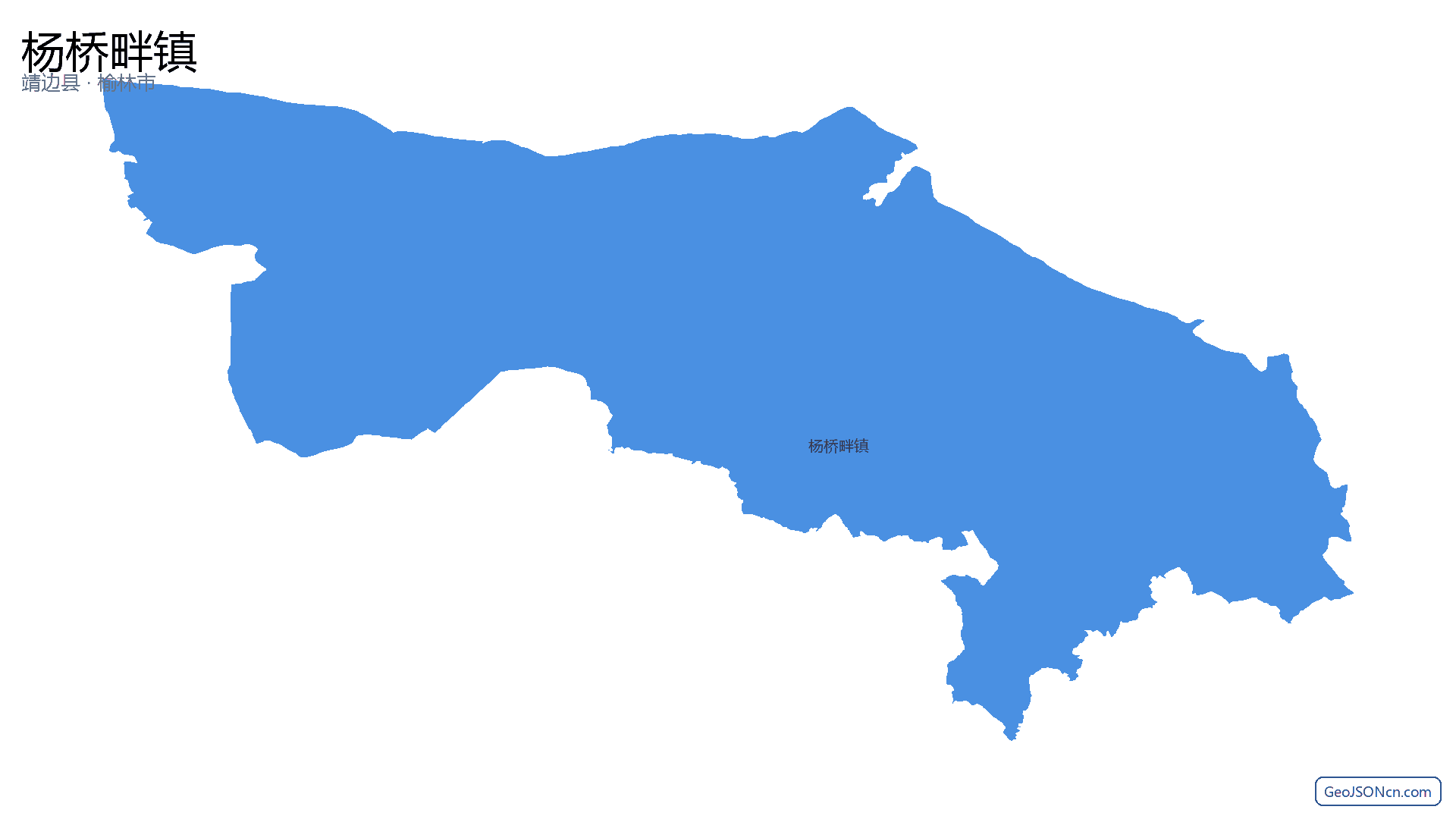 杨桥畔镇行政区划边界地图（靖边县·榆林市）,提供GeoJSON、SHP矢量边界数据下载及高清地图大图(PNG/JPG) - GeoJSONcn.com