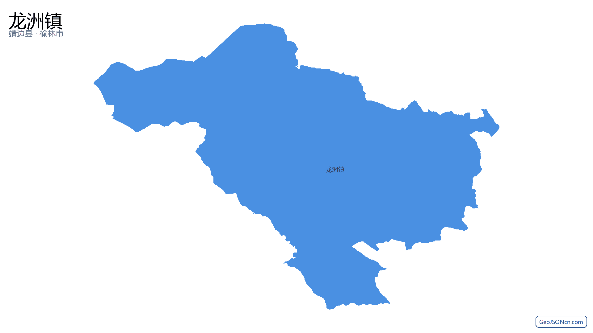 龙洲镇行政区划边界地图（靖边县·榆林市）,提供GeoJSON、SHP矢量边界数据下载及高清地图大图(PNG/JPG) - GeoJSONcn.com