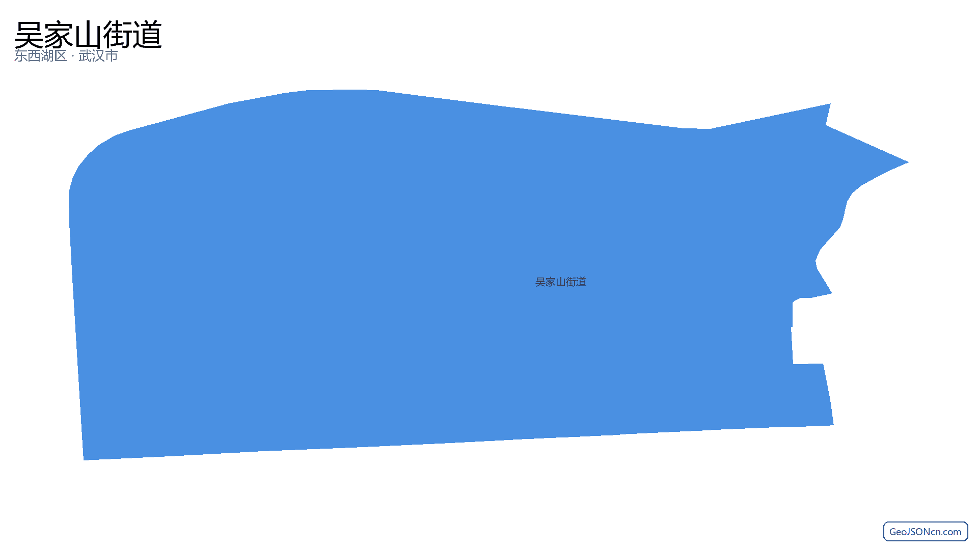 吴家山街道行政区划边界地图(东西湖区·武汉市),提供GeoJSON、SHP矢量边界数据下载及高清地图大图(PNG/JPG) - GeoJSONcn.com
