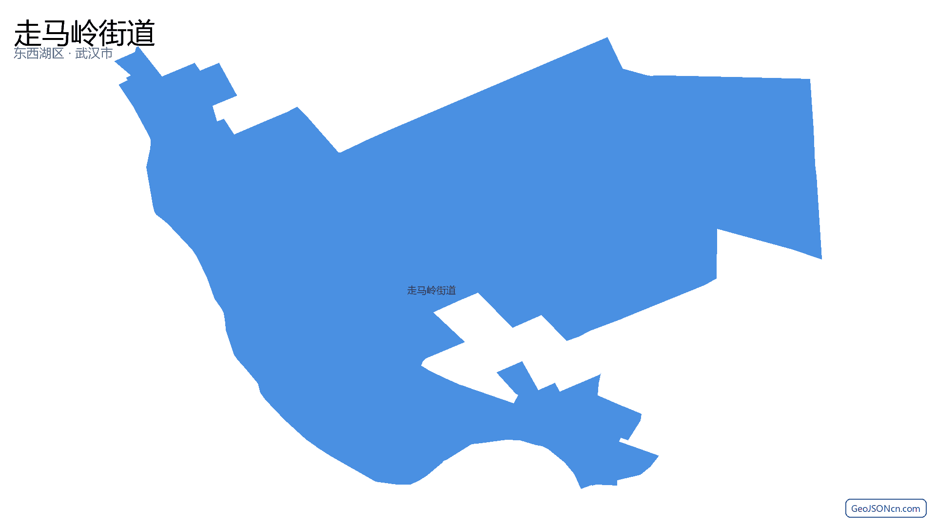 走马岭街道行政区划边界地图（东西湖区·武汉市）,提供GeoJSON、SHP矢量边界数据下载及高清地图大图(PNG/JPG) - GeoJSONcn.com