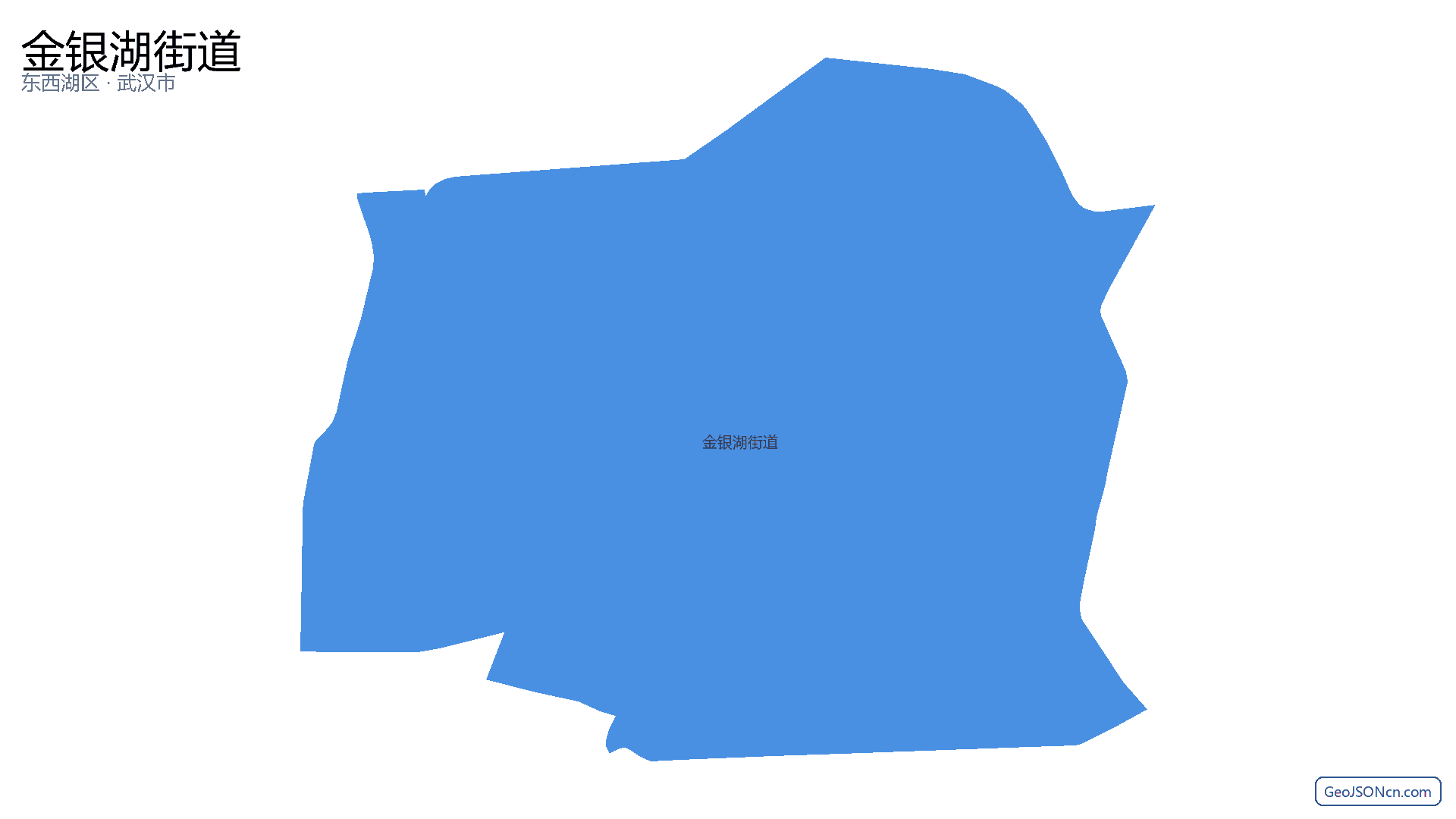 金银湖街道行政区划边界地图（东西湖区·武汉市）,提供GeoJSON、SHP矢量边界数据下载及高清地图大图(PNG/JPG) - GeoJSONcn.com